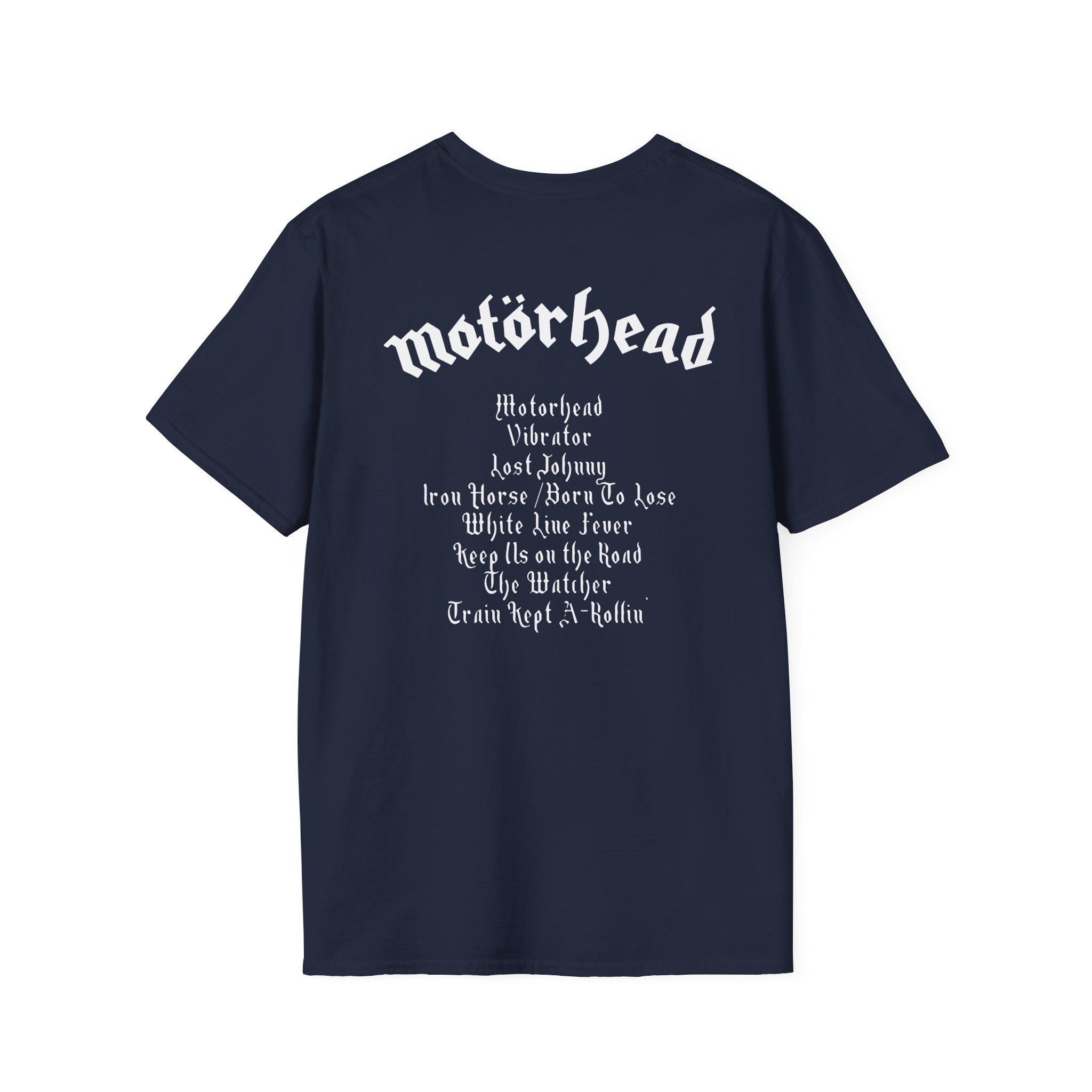 Lemmy Motörhead Tracklist Unisex Softstyle T-Shirt