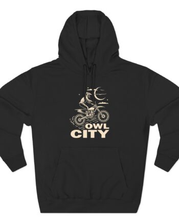 Owl City Motorcycle Puff Three-Panel Fleece Hoodie