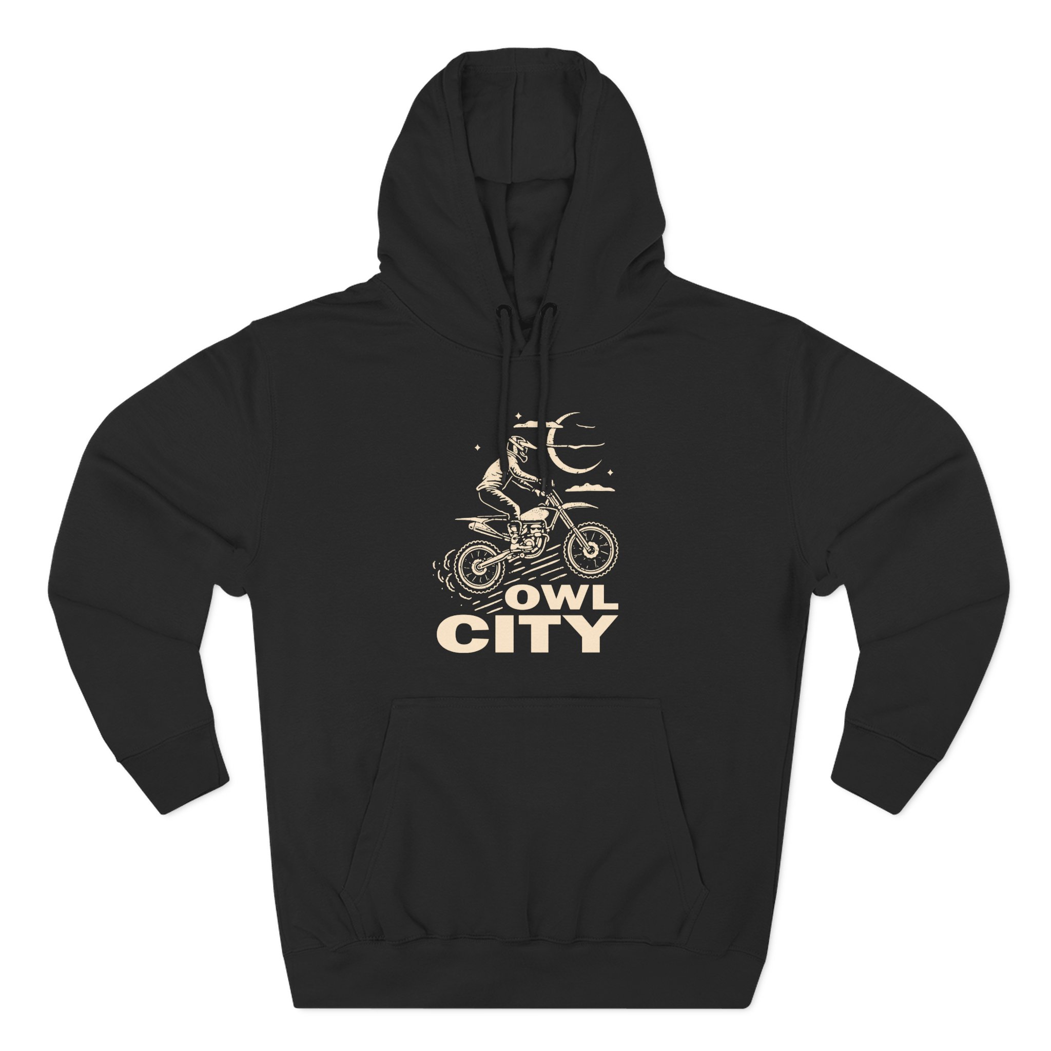 Owl City Motorcycle Puff Three-Panel Fleece Hoodie