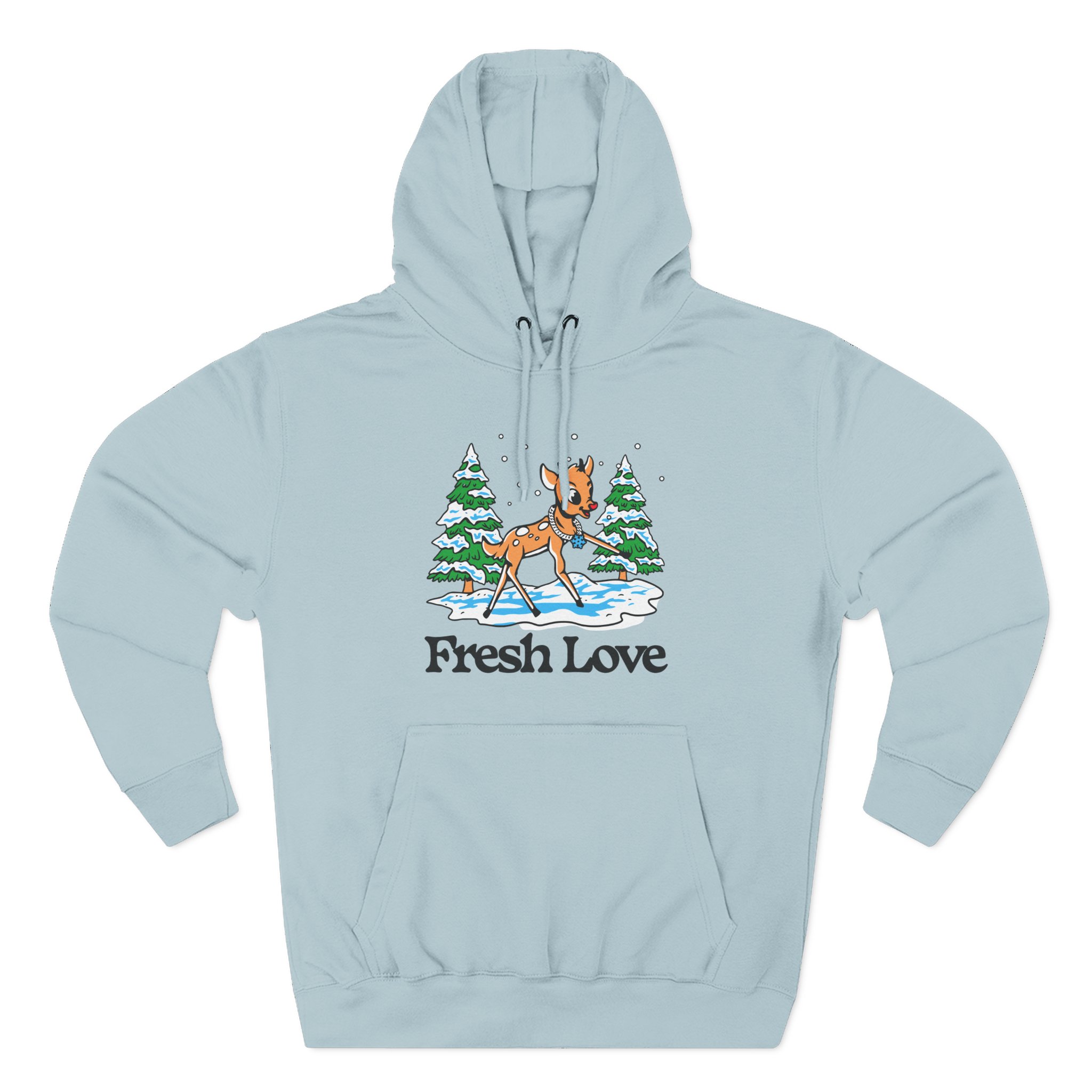 Fresh Love Snow Dough Three-Panel Fleece Hoodie