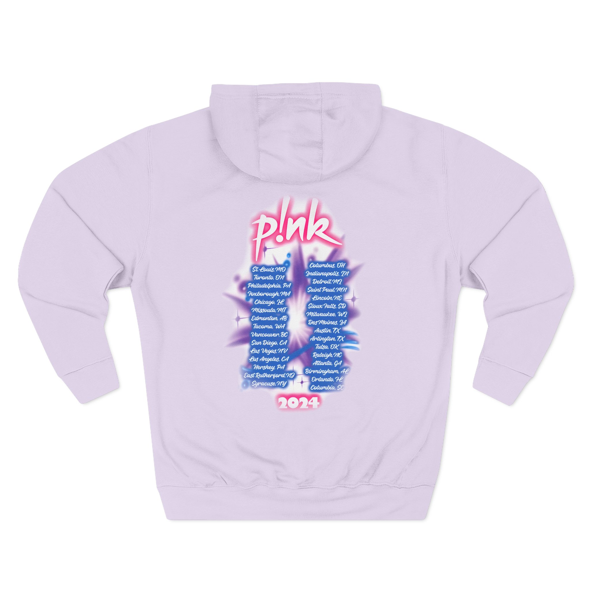 Pink Airbrushed 2024 Three-Panel Fleece Hoodie