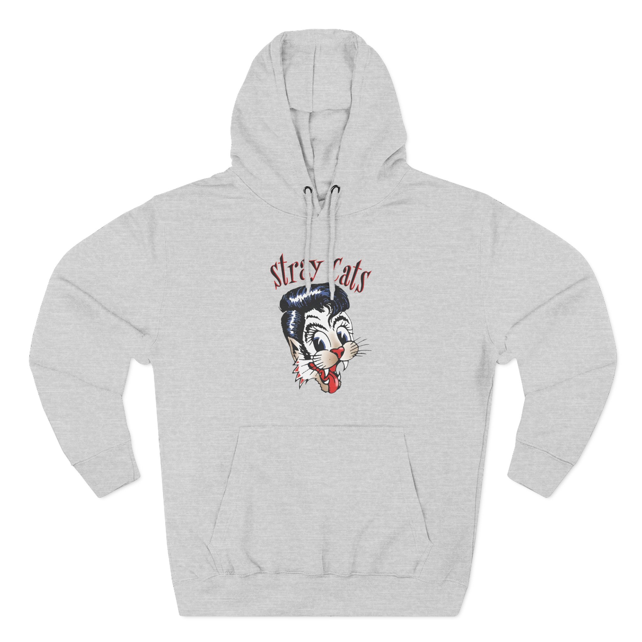 Stray Cats Airbrush Cat Three-Panel Fleece Hoodie