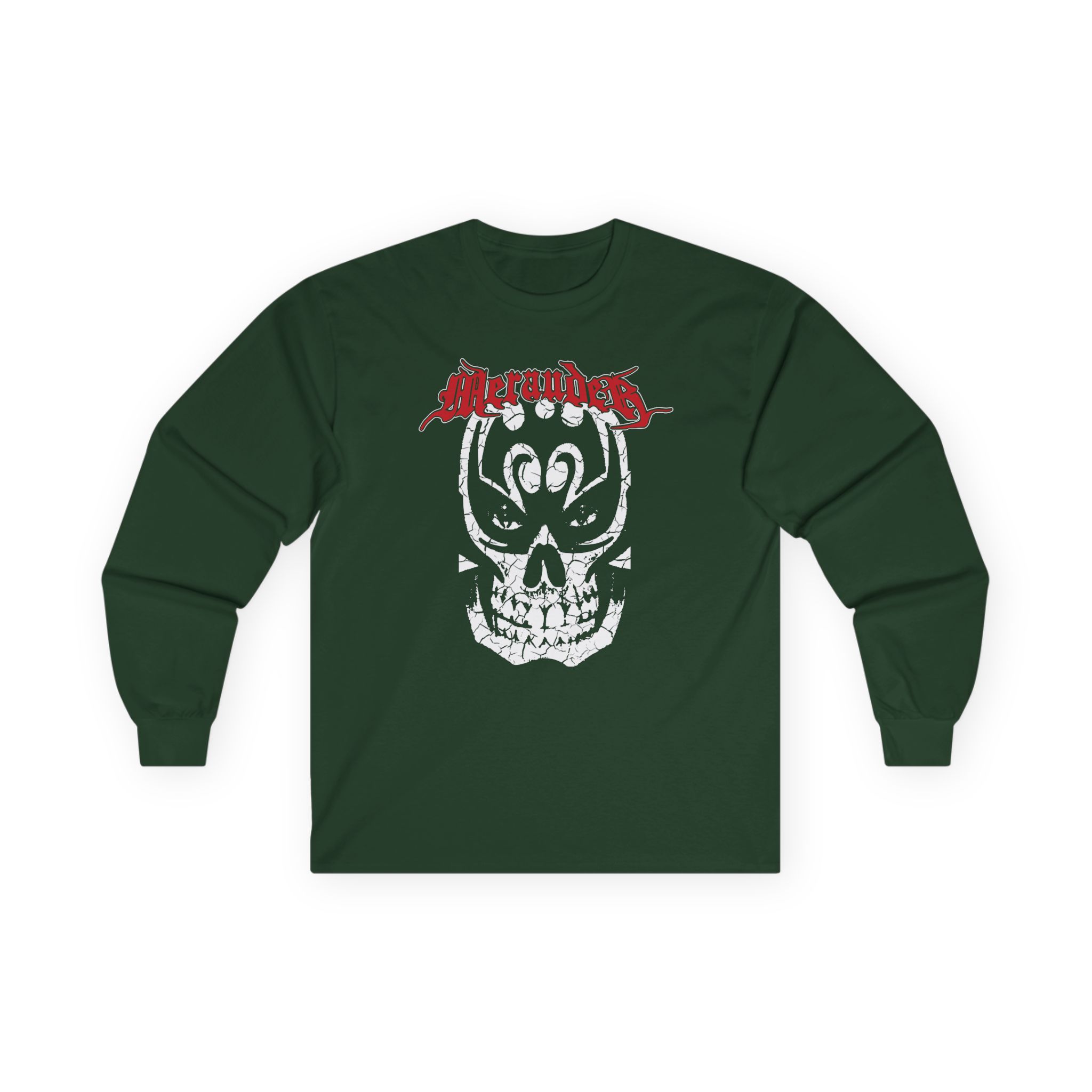 Merauder Cracked Skull Unisex Ultra Cotton Long Sleeve Tee