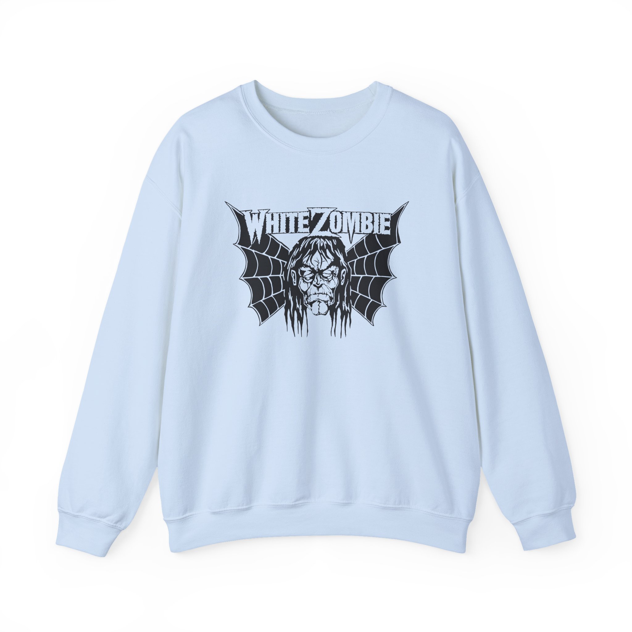 White Zombie Bat Face Unisex Heavy Blendâ„¢ Crewneck Sweatshirt