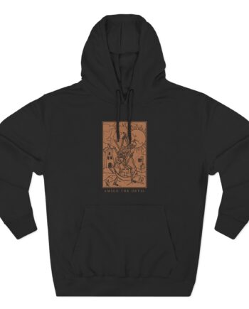 Amigo the Devil Tarot Card Three-Panel Fleece Hoodie