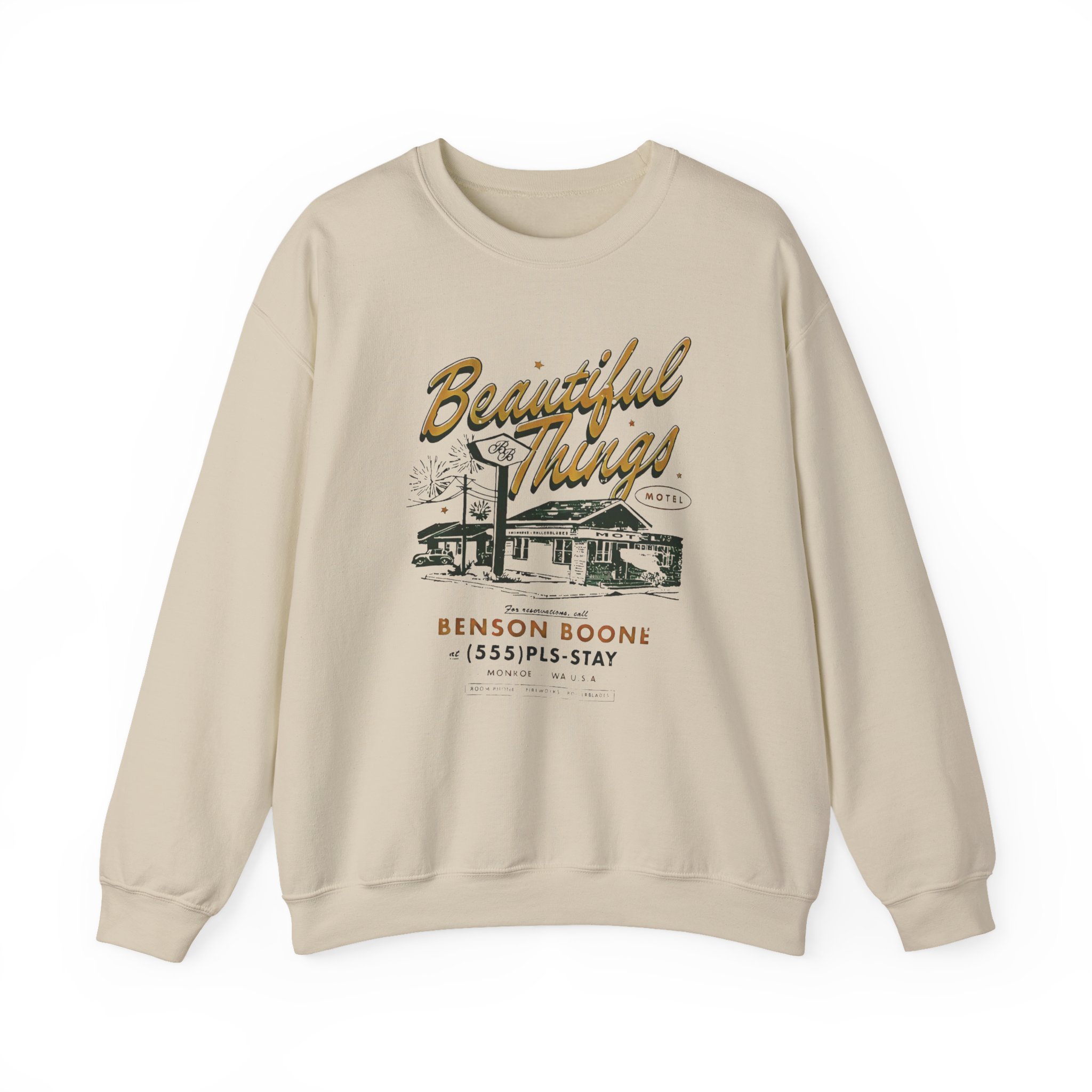 Benson Boone Beautiful Things Motel Unisex Heavy Blendâ„¢ Crewneck Sweatshirt