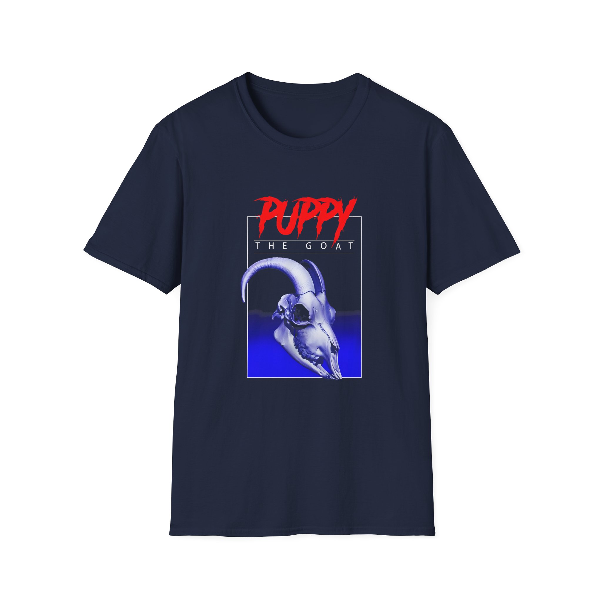 Puppy Goat Skull Unisex Softstyle T-shirt