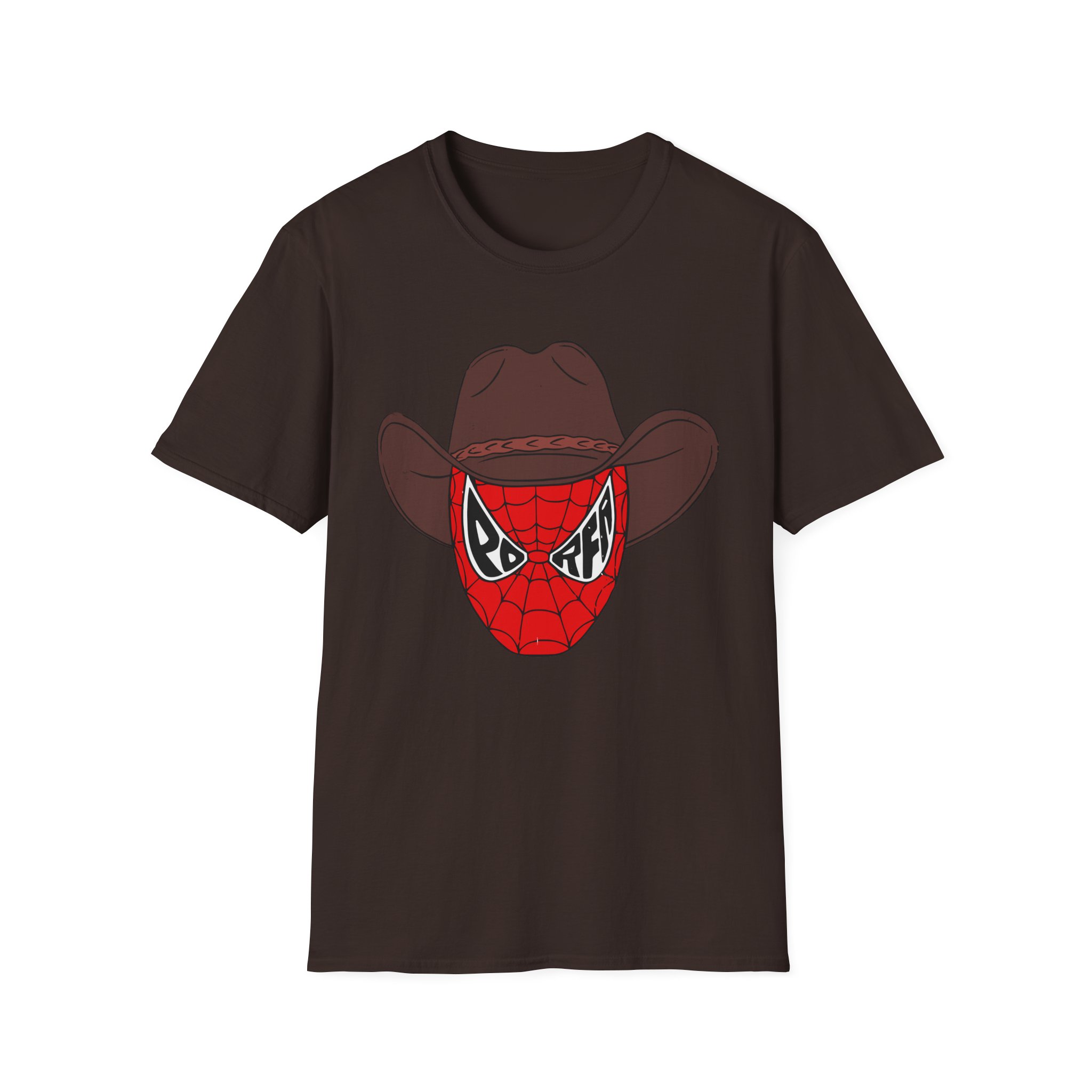 Porfa Spider Man Cowboy Hat Unisex Softstyle T-Shirt