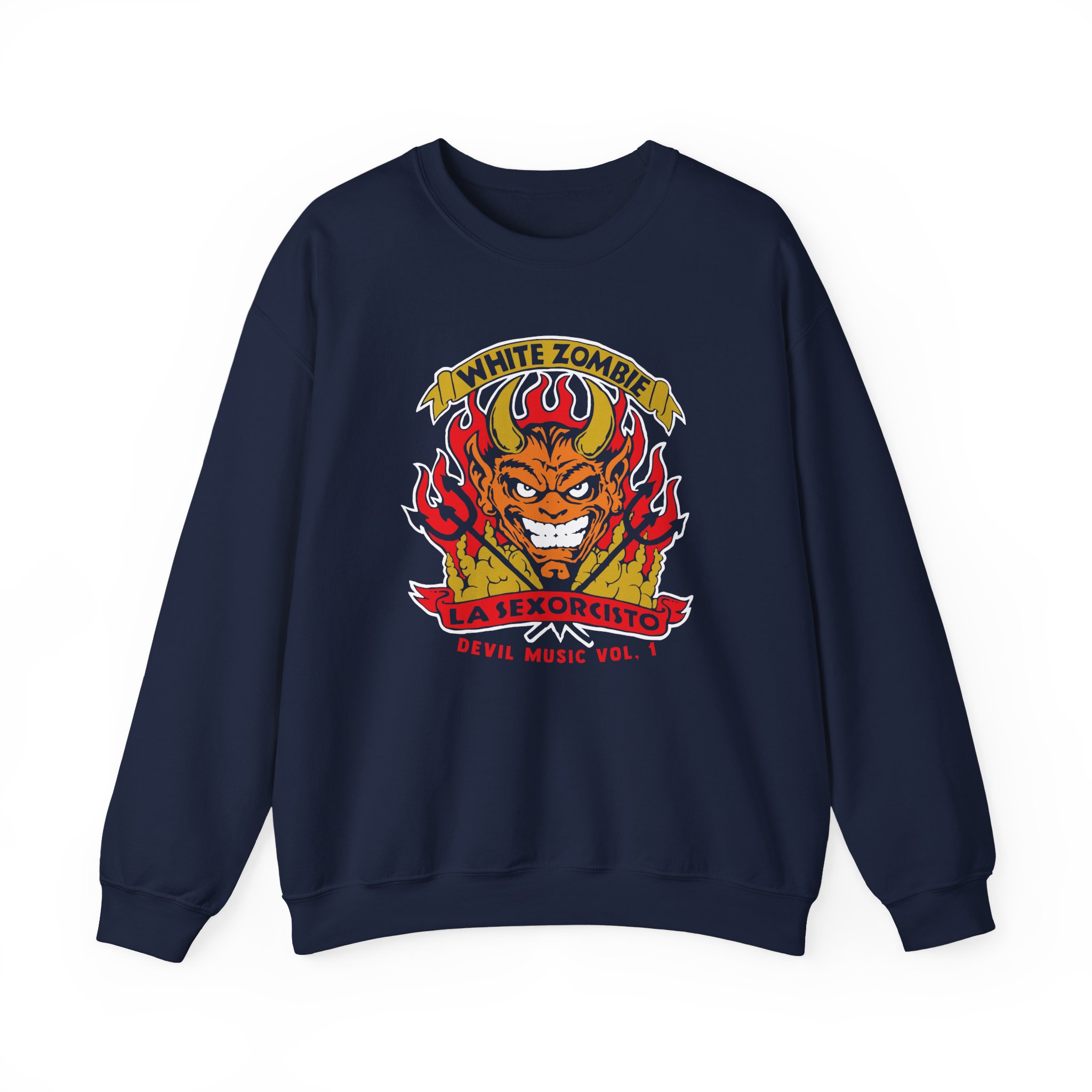 White Zombie Devil Music Unisex Heavy Blendâ„¢ Crewneck Sweatshirt