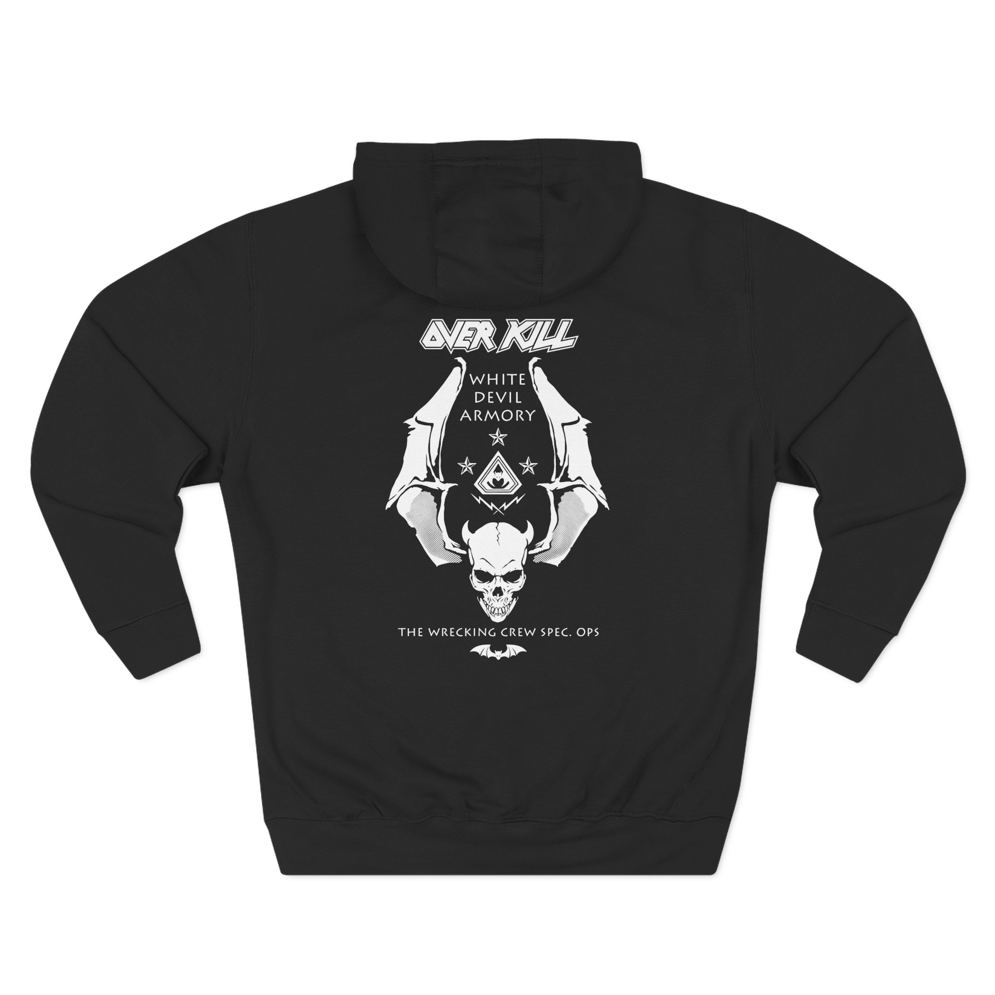 Overkill Logo Badge Skull Work Three-Panel Fleece Hoodie
