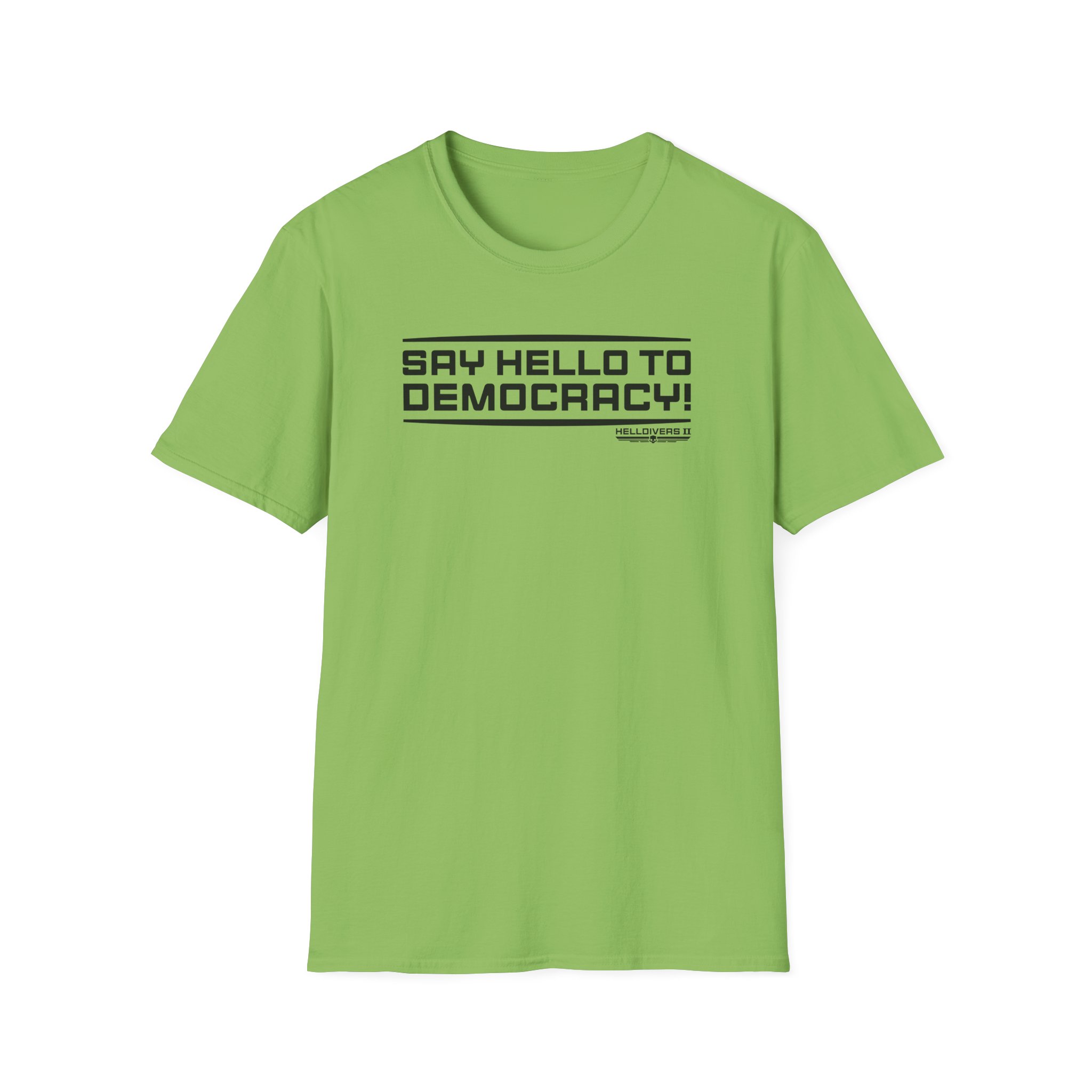 Helldivers Hello to Democracy Unisex Softstyle T-Shirt