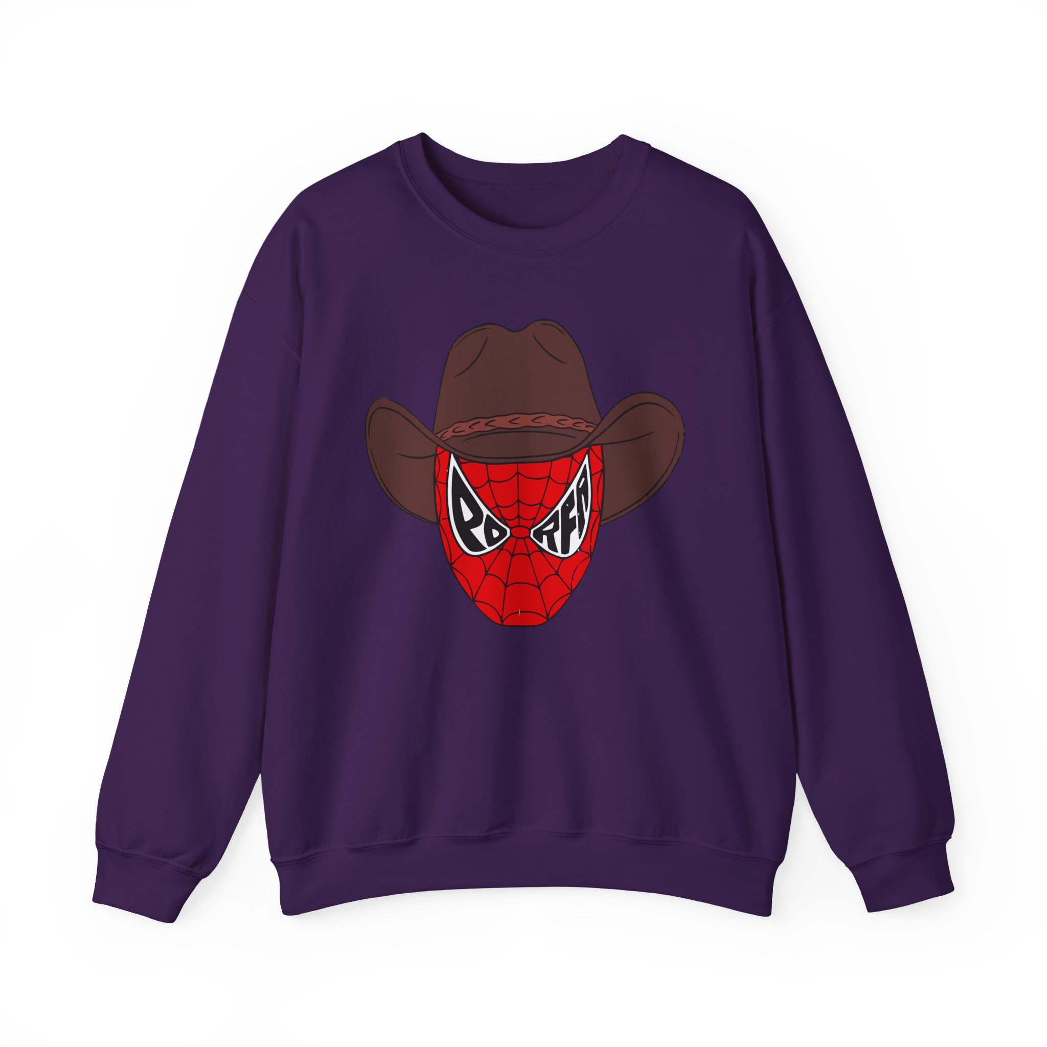 Porfa Spider Man Cowboy Hat Unisex Heavy Blendâ„¢ Crewneck Sweatshirt