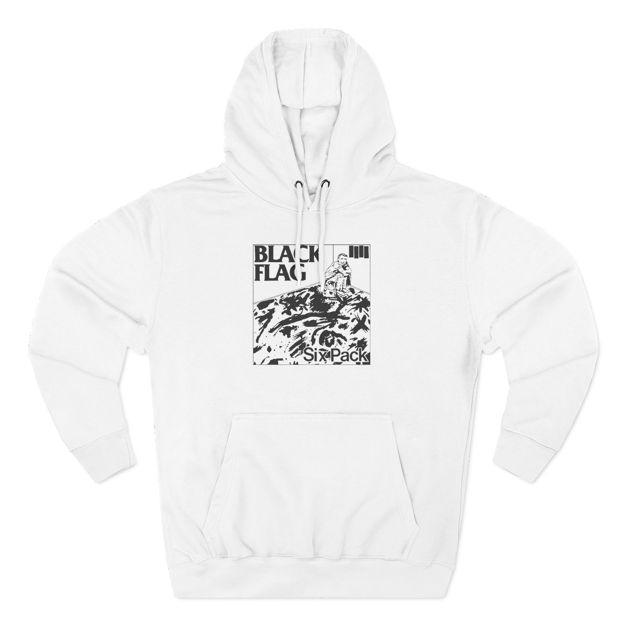 Black Flag Six Pack Three-Panel Fleece Hoodie