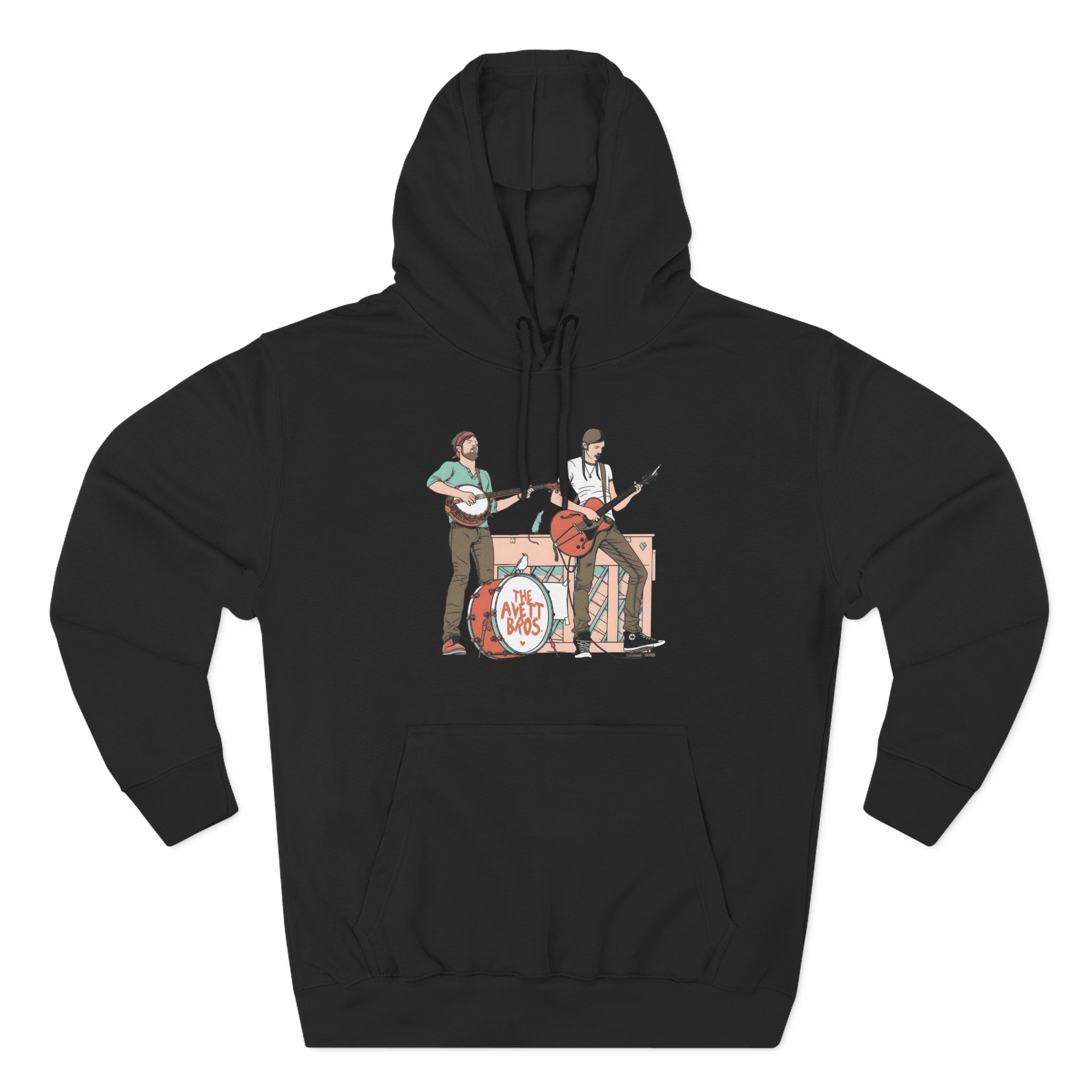 Avett Brothers on Stage Three-Panel Fleece Hoodie