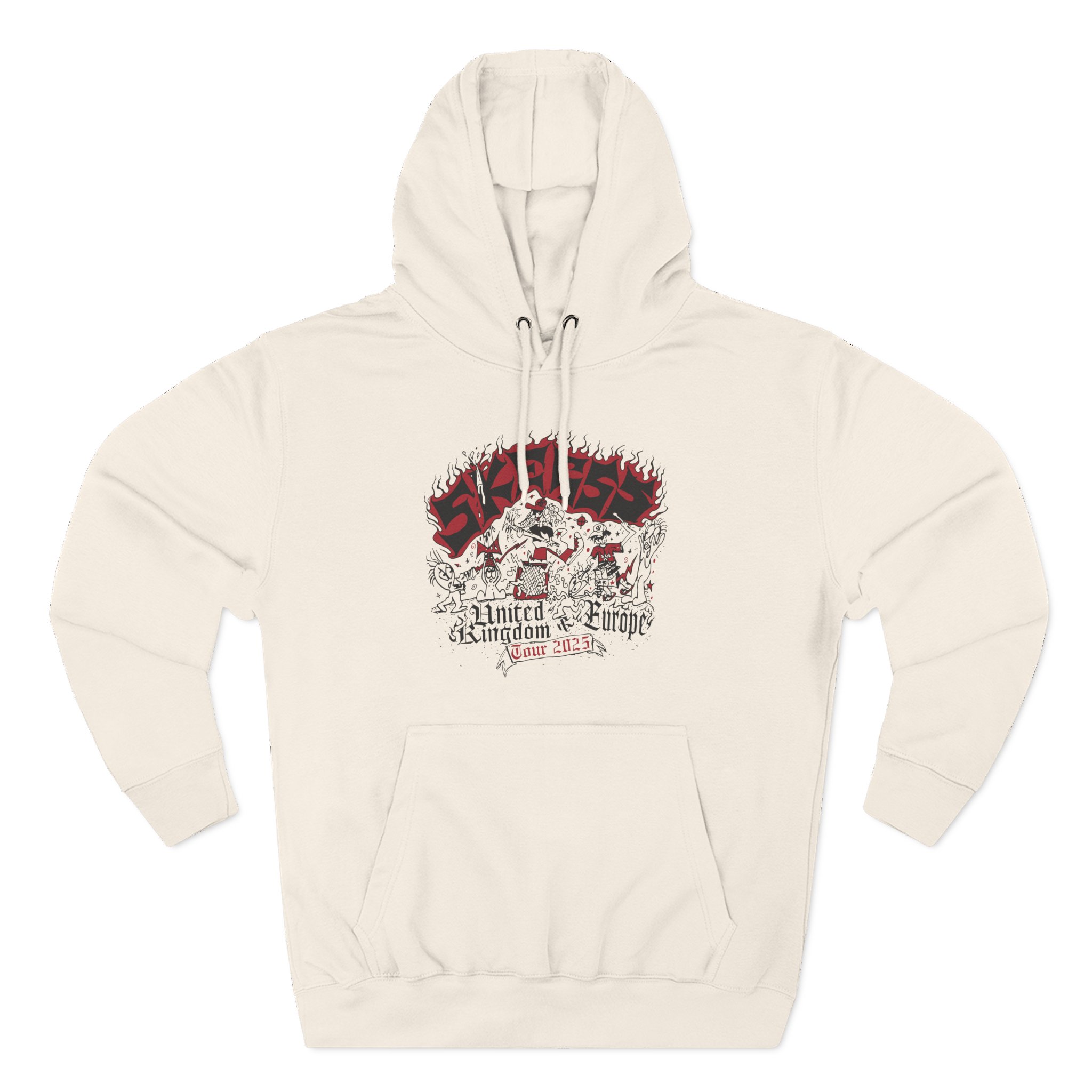 Skegss Uk Eu Tour 2025 Three-Panel Fleece Hoodie