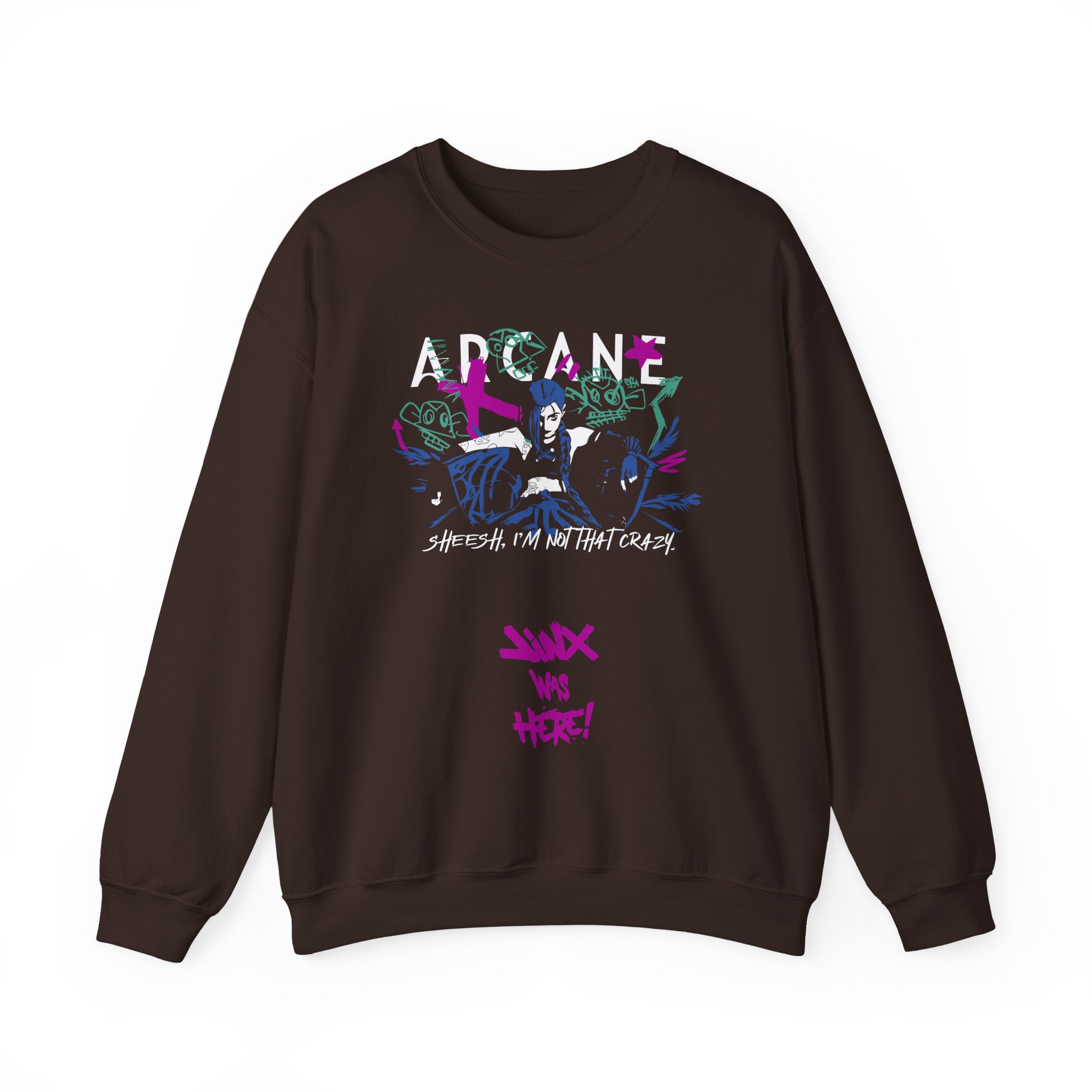 Jinx Arcane Unisex Heavy Blendâ„¢ Crewneck Sweatshirt