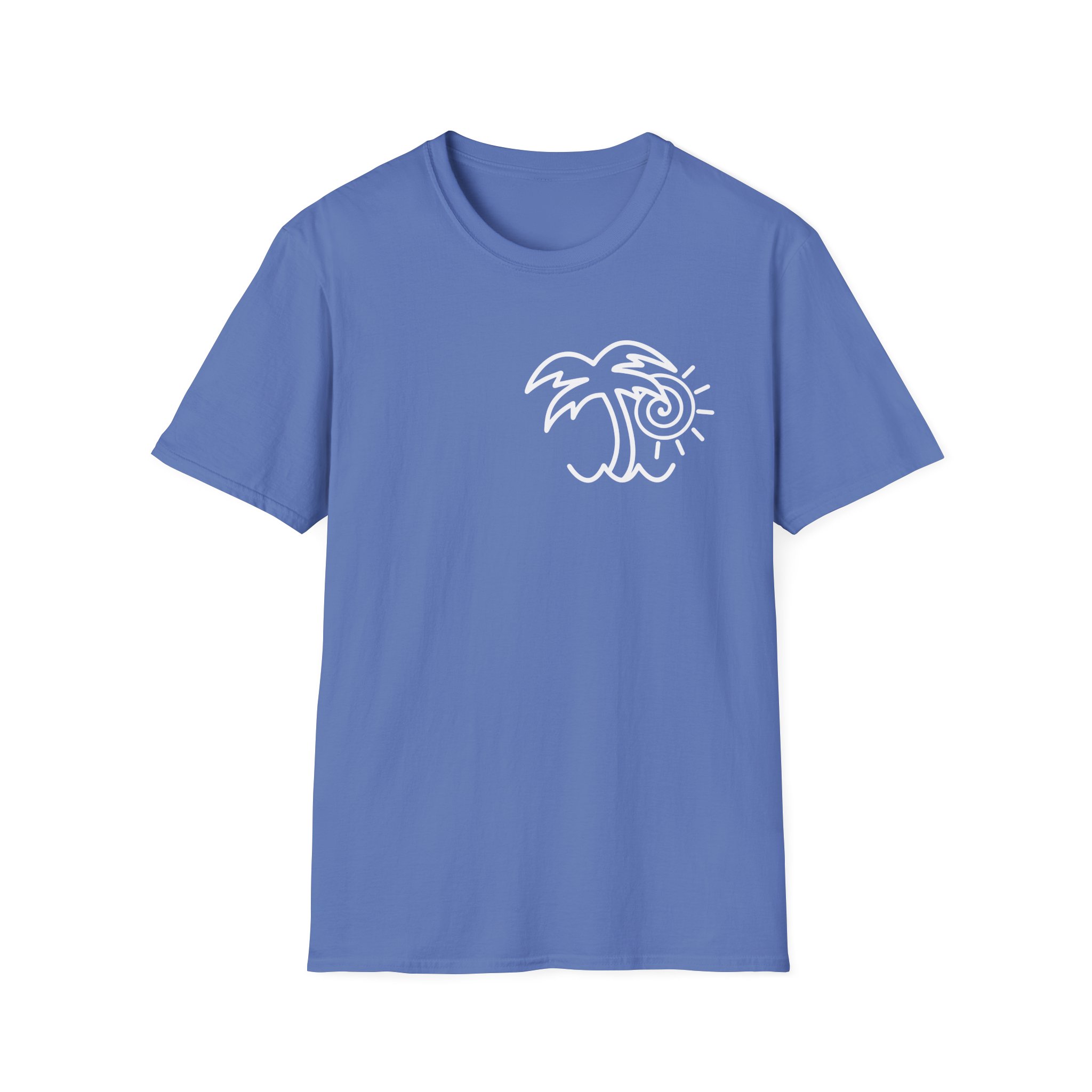 Chon Palm Tree Blue Dip Dye Unisex Softstyle T-Shirt