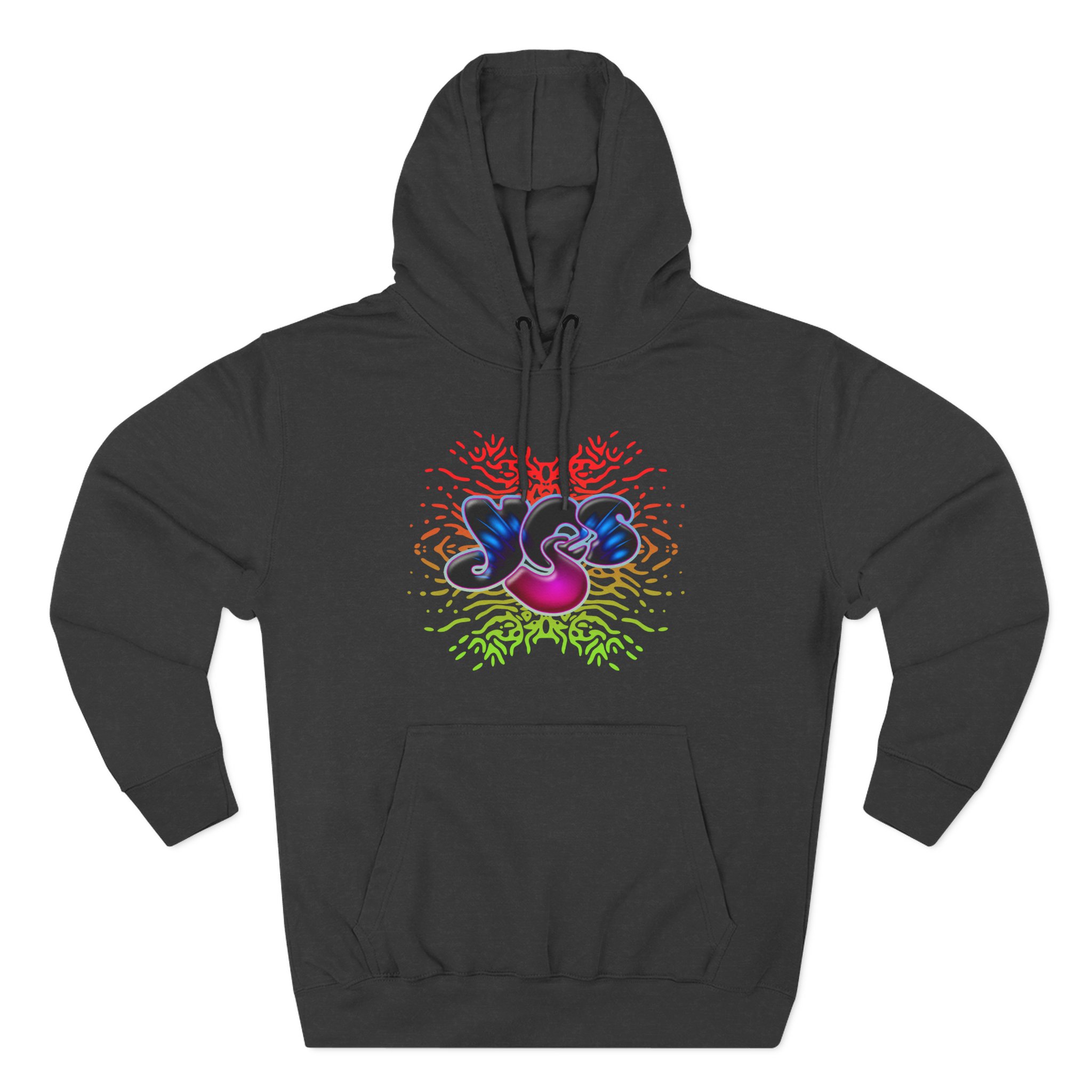 Yes Rainbow Abstract Logo Three-Panel Fleece Hoodie