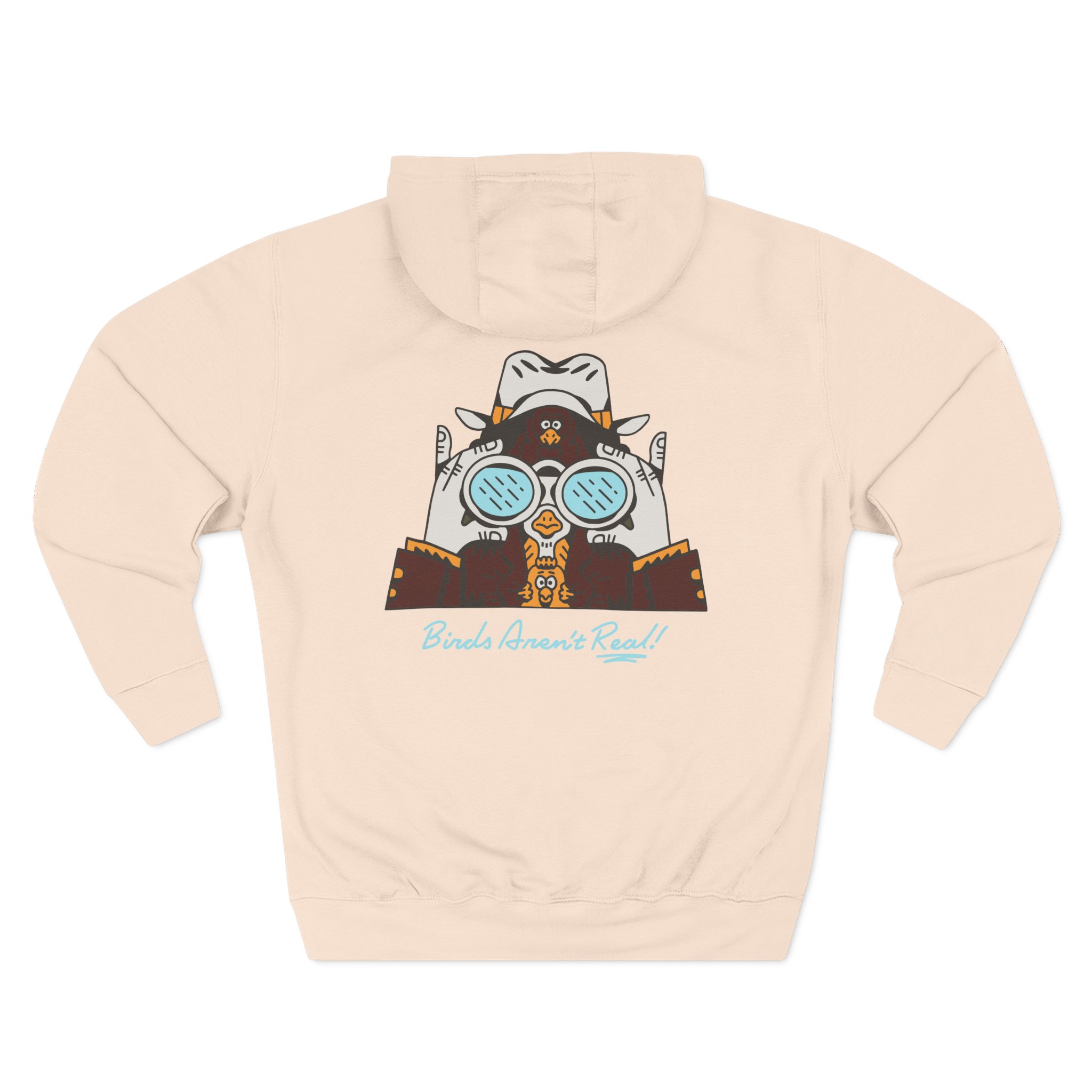 Birds Arent Real Trench Coat Hemp Three-Panel Fleece Hoodie