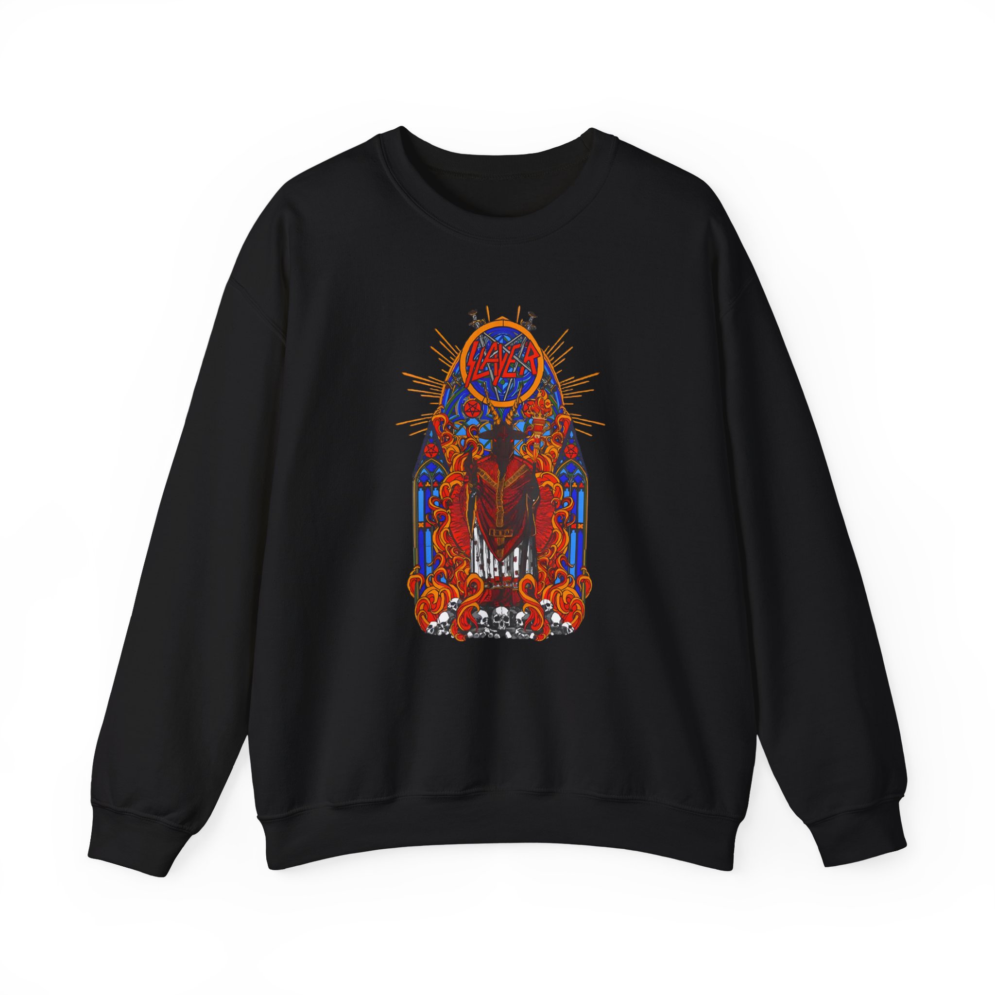Slayer Goatgod Stained Glass Unisex Heavy Blendâ„¢ Crewneck Sweatshirt