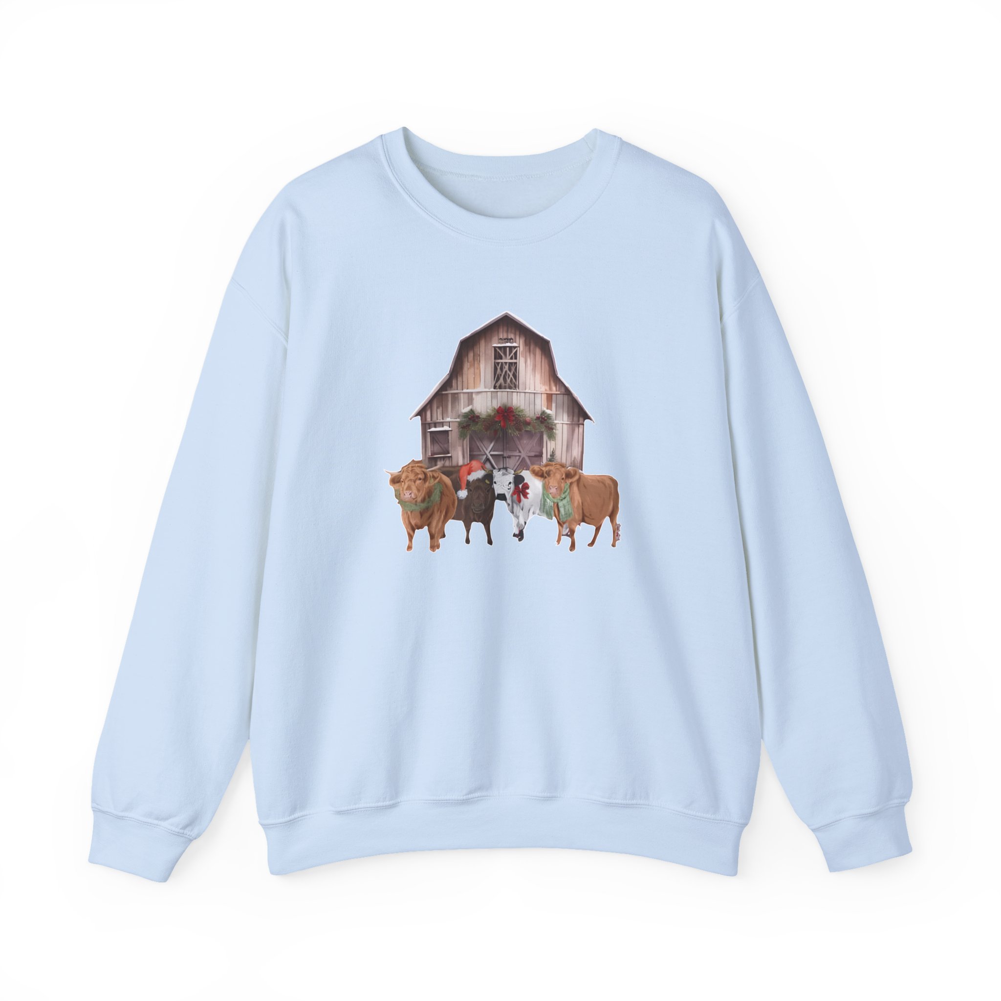 Katie Van Slyke Christmas Cows Unisex Heavy Blendâ„¢ Crewneck Sweatshirt