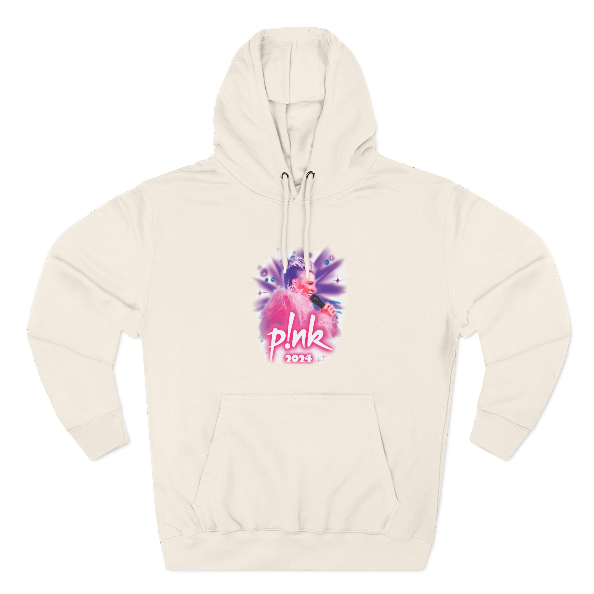 Pink Airbrushed 2024 Three-Panel Fleece Hoodie