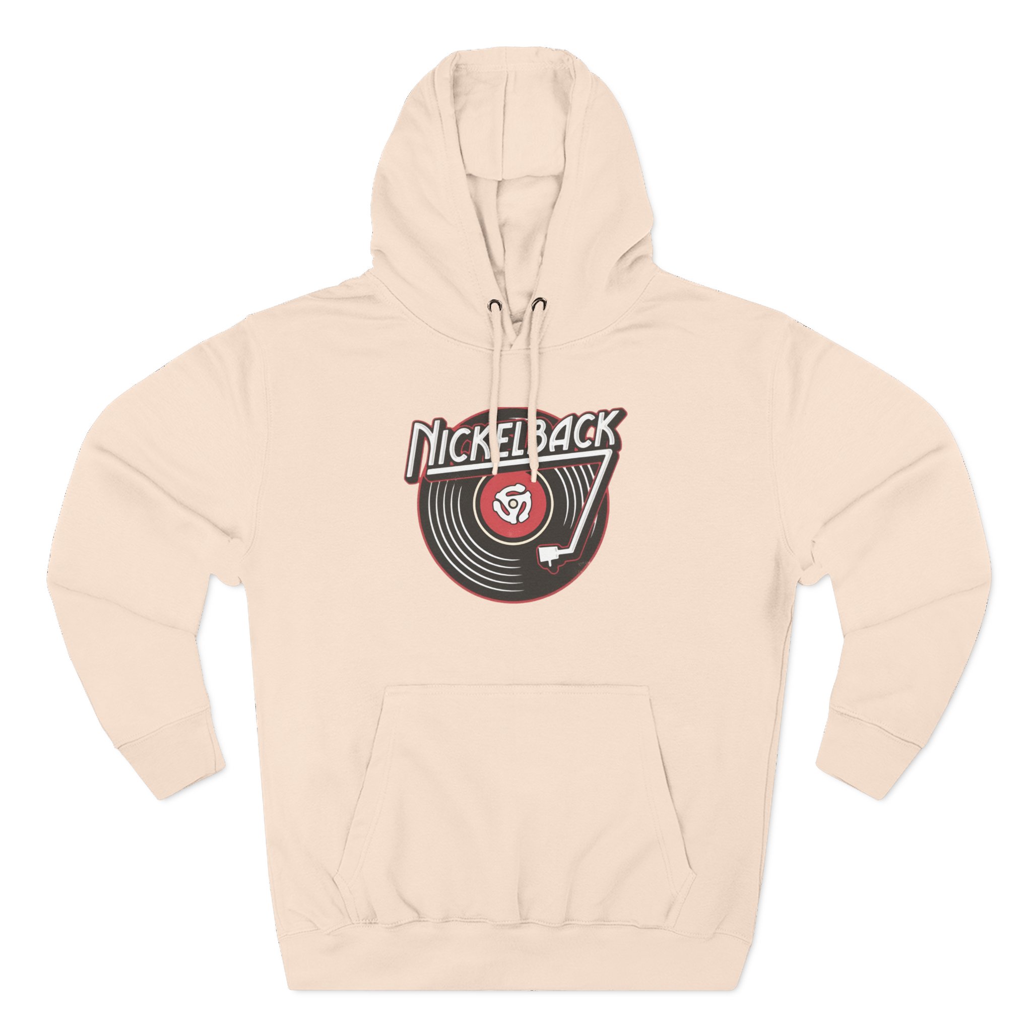 Nickelback Record Natural Ringer Three-Panel Fleece Hoodie