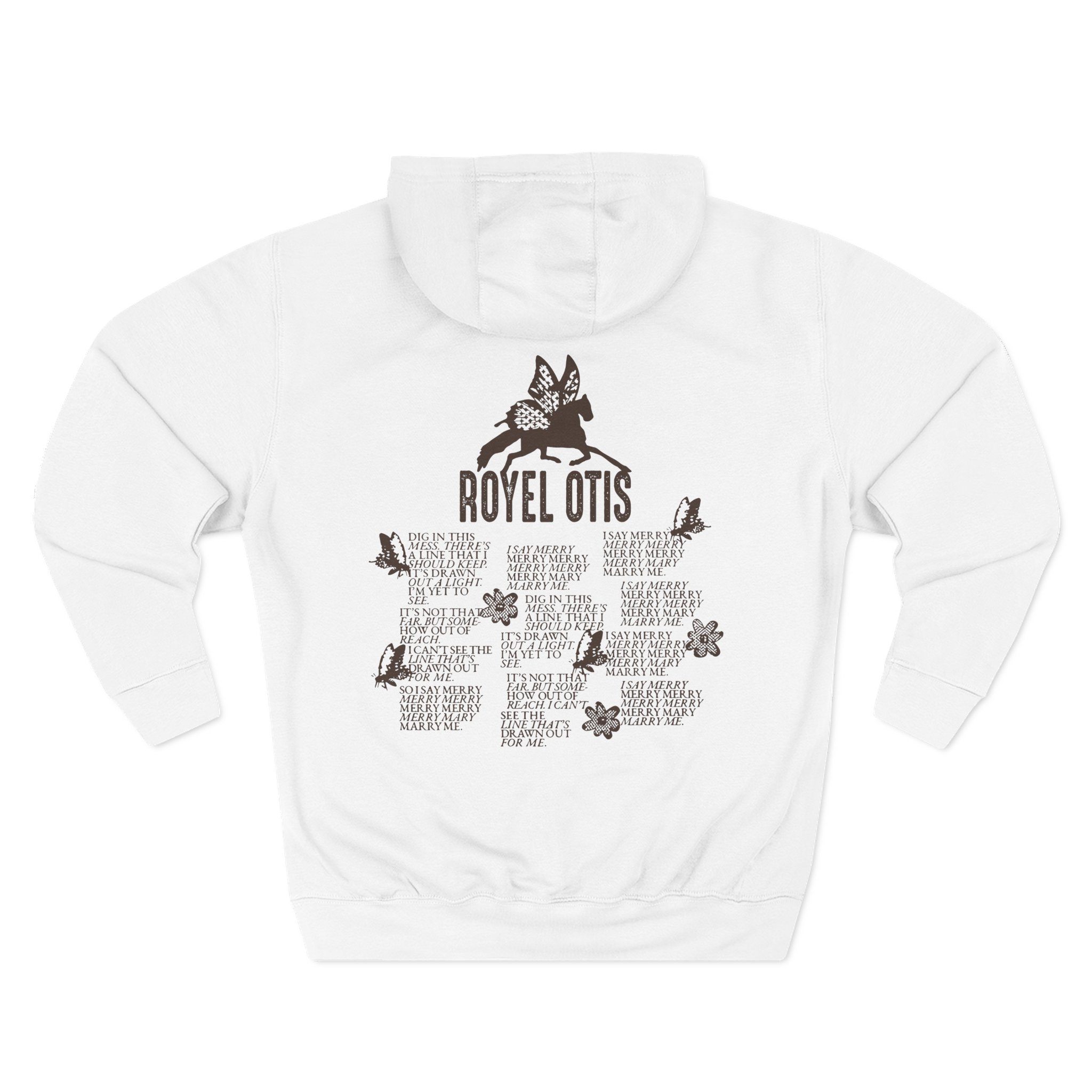 Royel Otis Mary Marry Me Faded Powder Three-Panel Fleece Hoodie