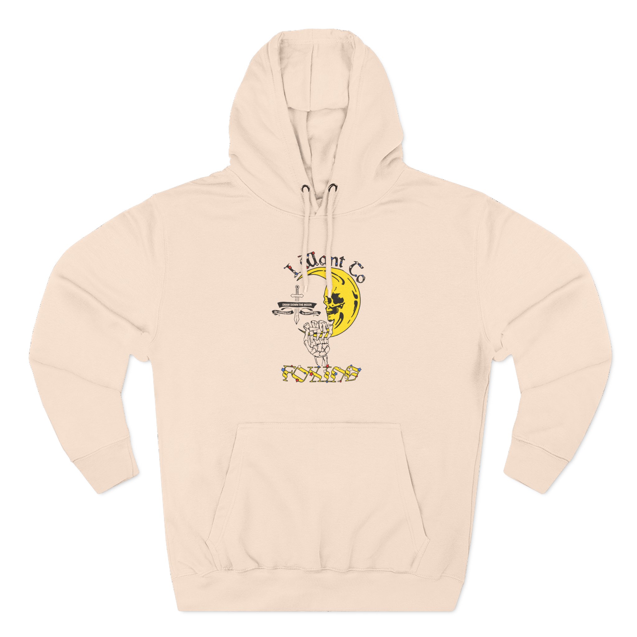 Foxing Draw Down Three-Panel Fleece Hoodie