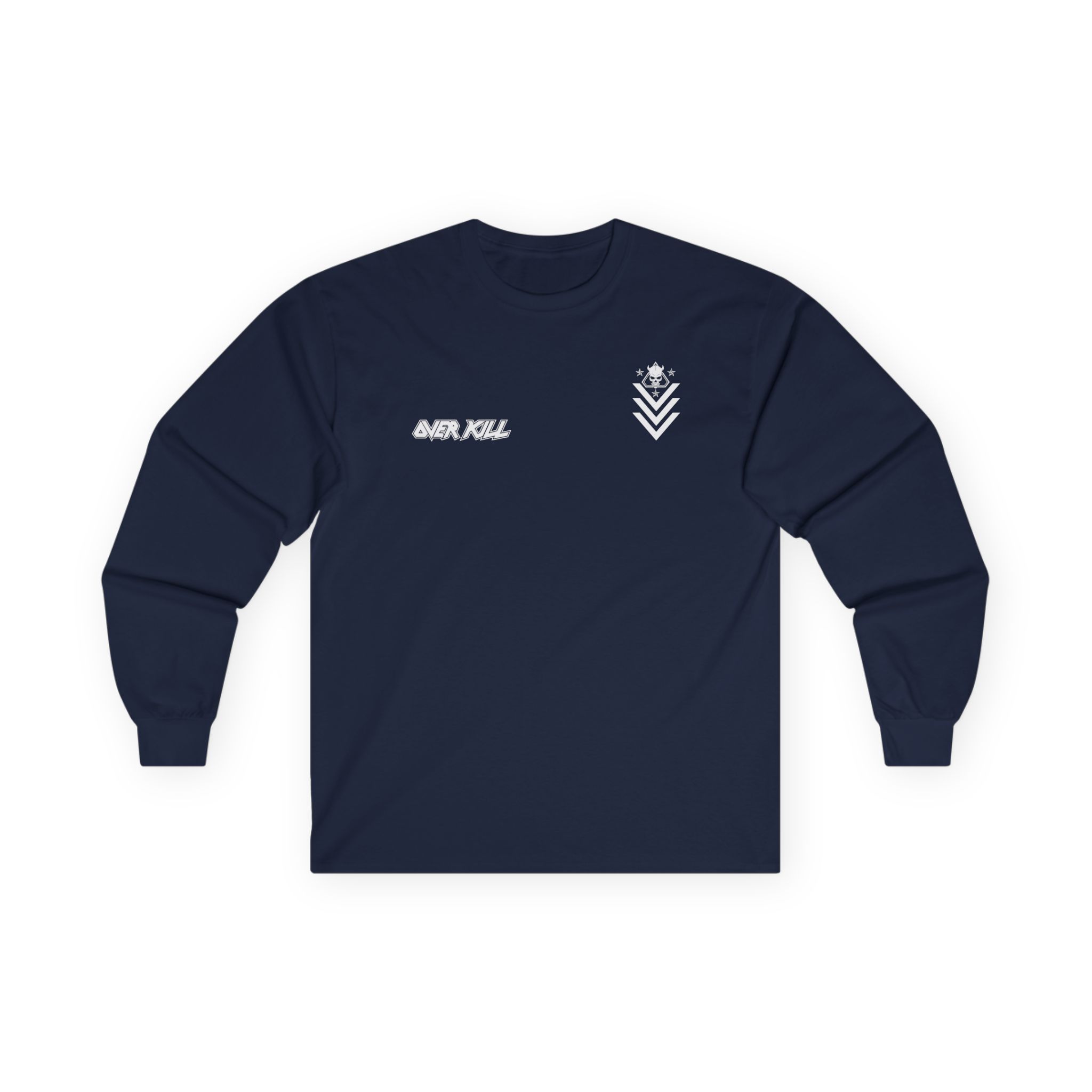 Overkill Logo Badge Skull Work Unisex Ultra Cotton Long Sleeve Tee