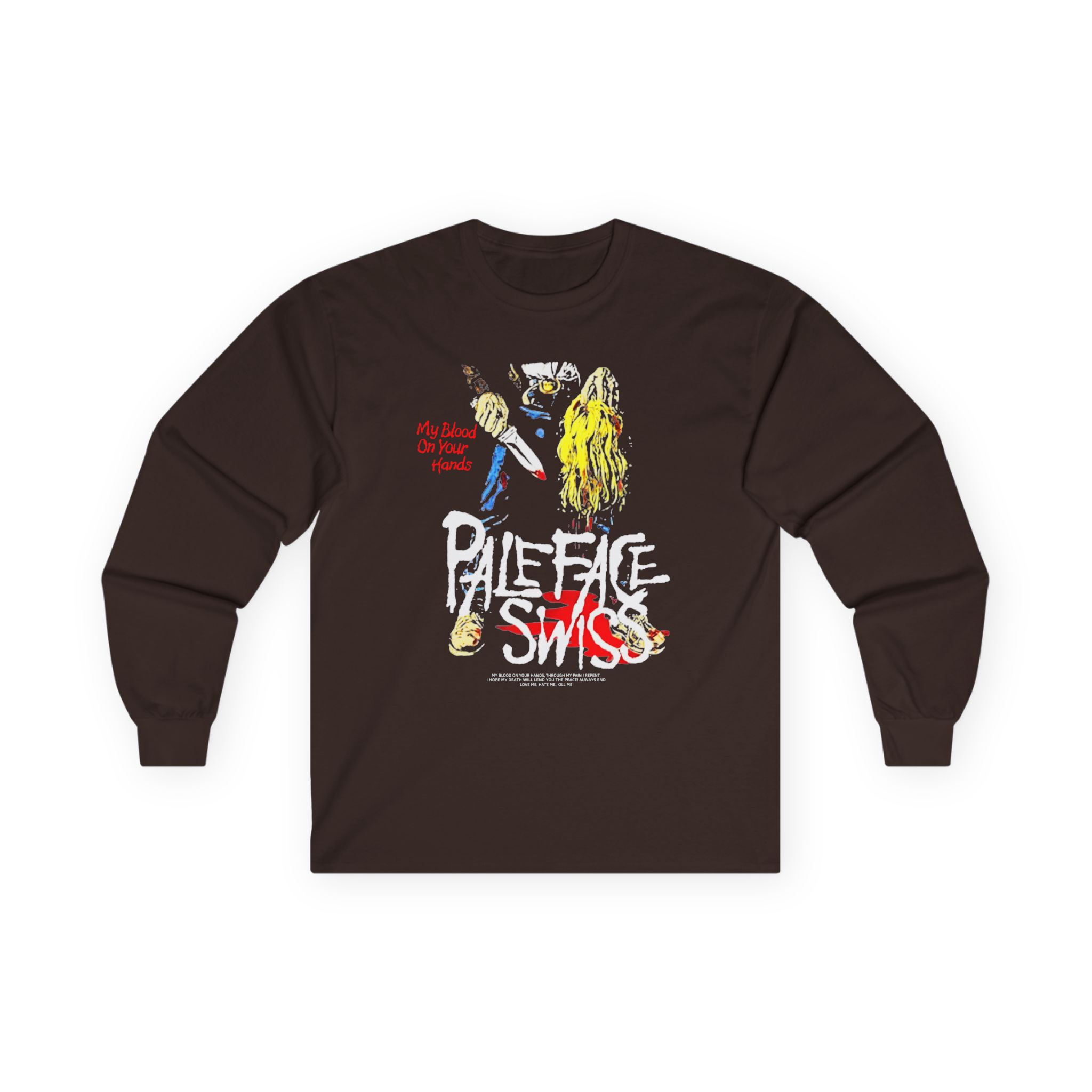 Paleface My Blood on Your Hands Washed Out Unisex Ultra Cotton Long Sleeve Tee