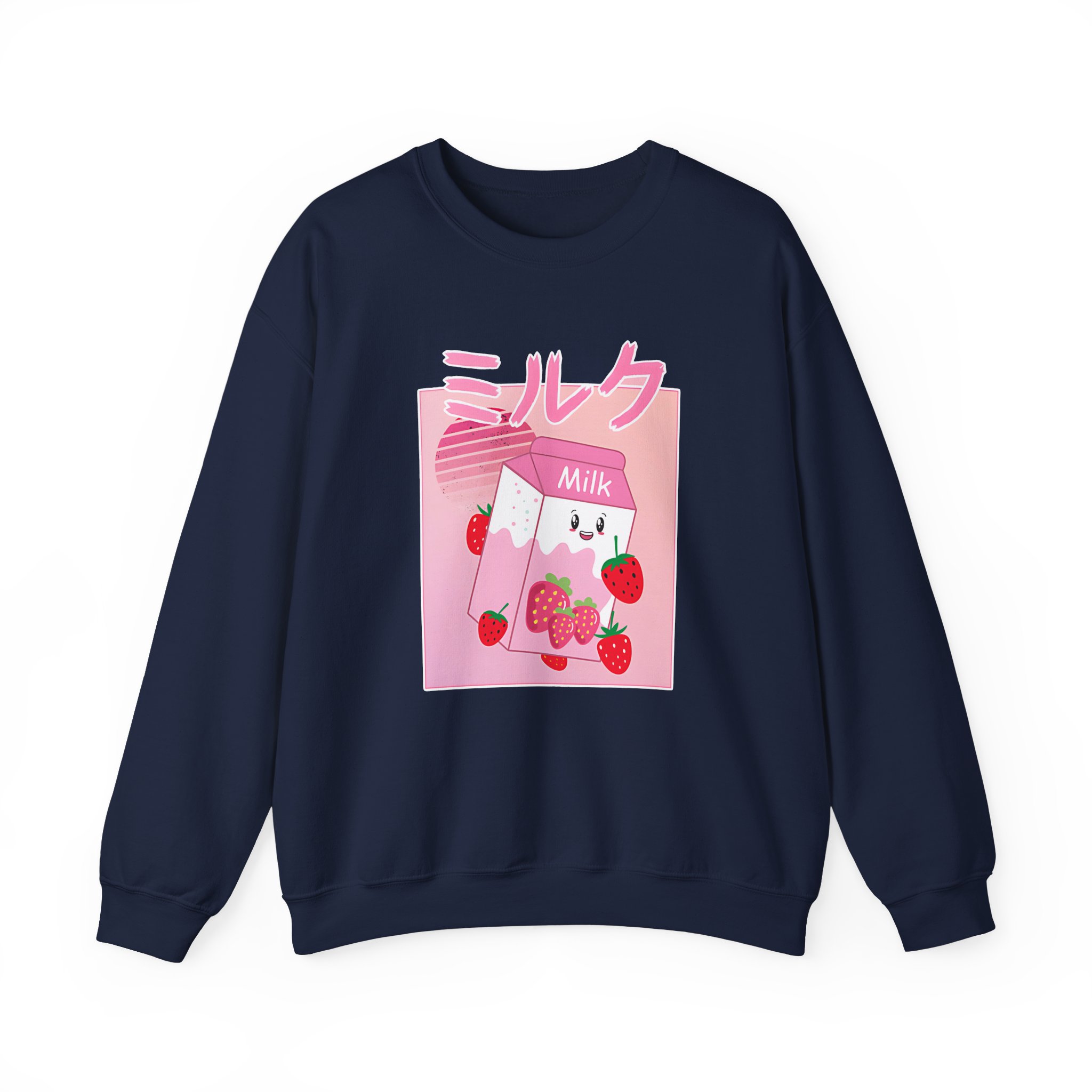 Georgenotfound Anime Strawberry Milk Shake Unisex Heavy Blendâ„¢ Crewneck Sweatshirt