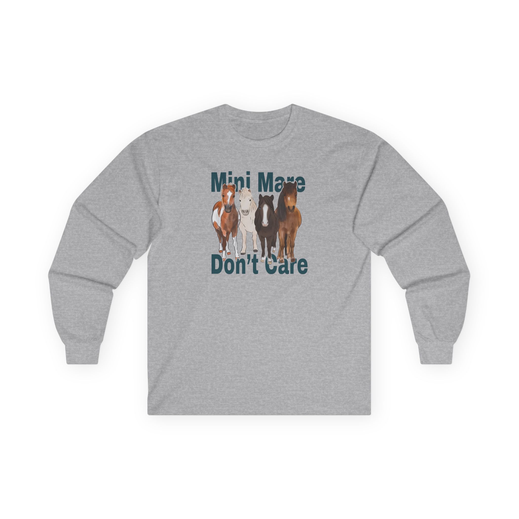 Katie Van Slyke Mini Mare Don't Care Unisex Ultra Cotton Long Sleeve Tee