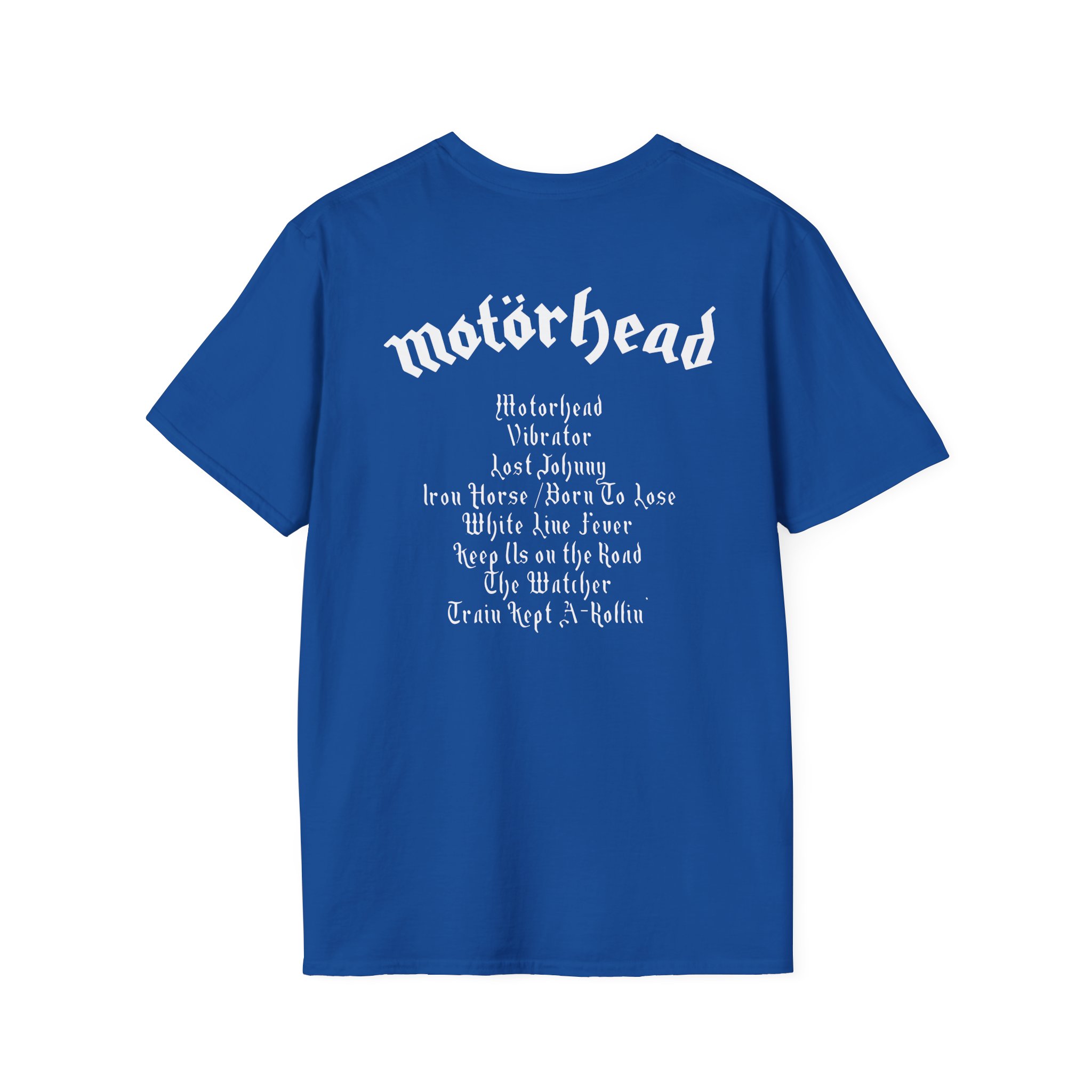 Lemmy Motörhead Tracklist Unisex Softstyle T-Shirt