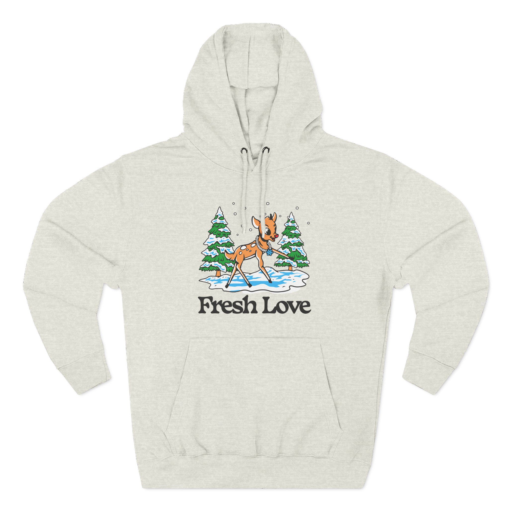 Fresh Love Snow Dough Three-Panel Fleece Hoodie