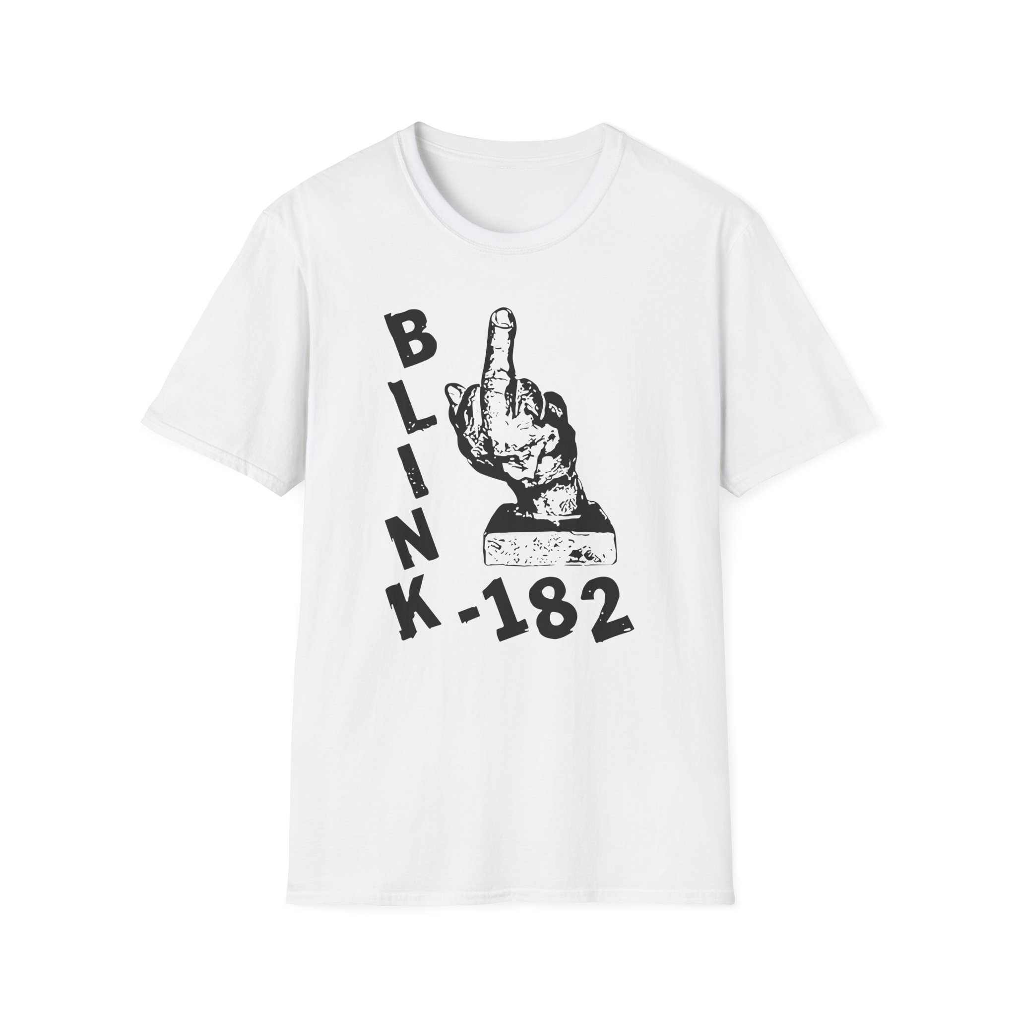 Blink 182 Pink Middle Finger Unisex Softstyle T-Shirt