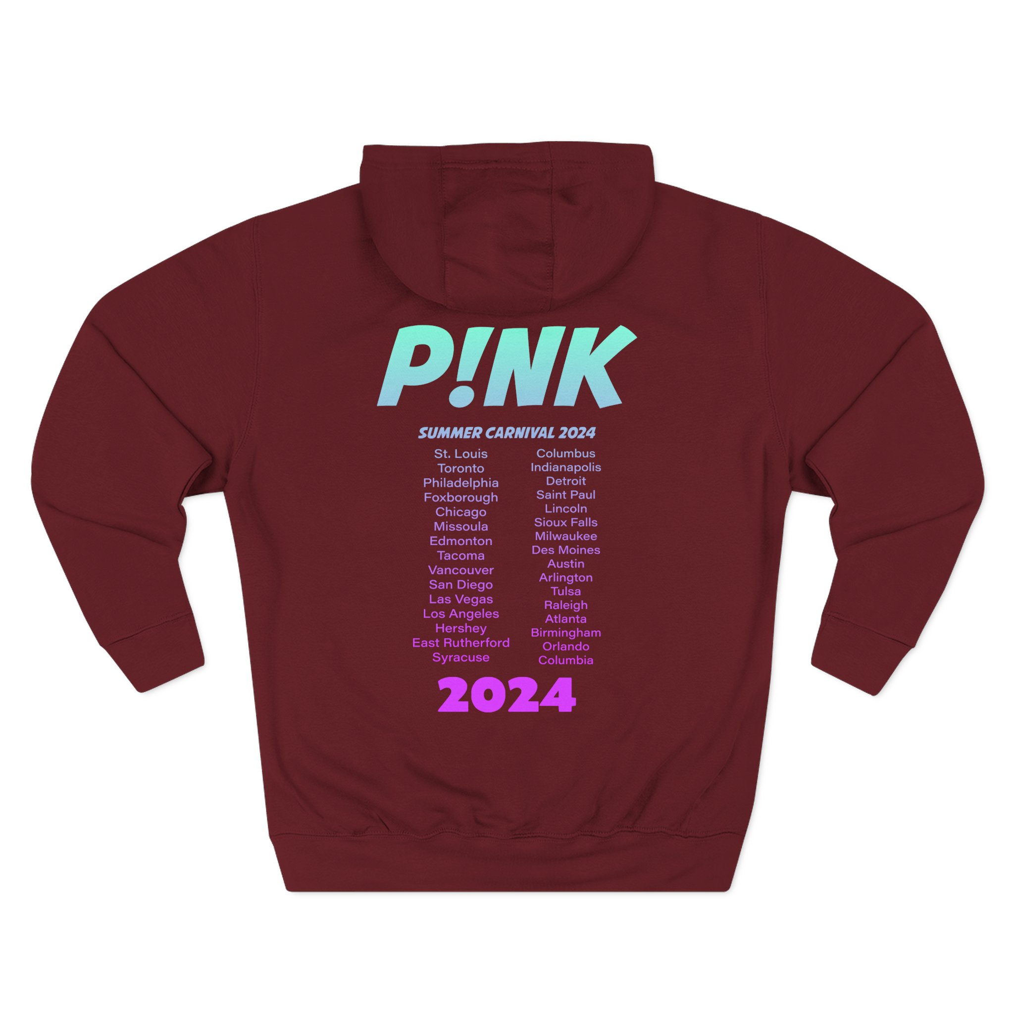Pink Burst 2024 Tour Three-Panel Fleece Hoodie