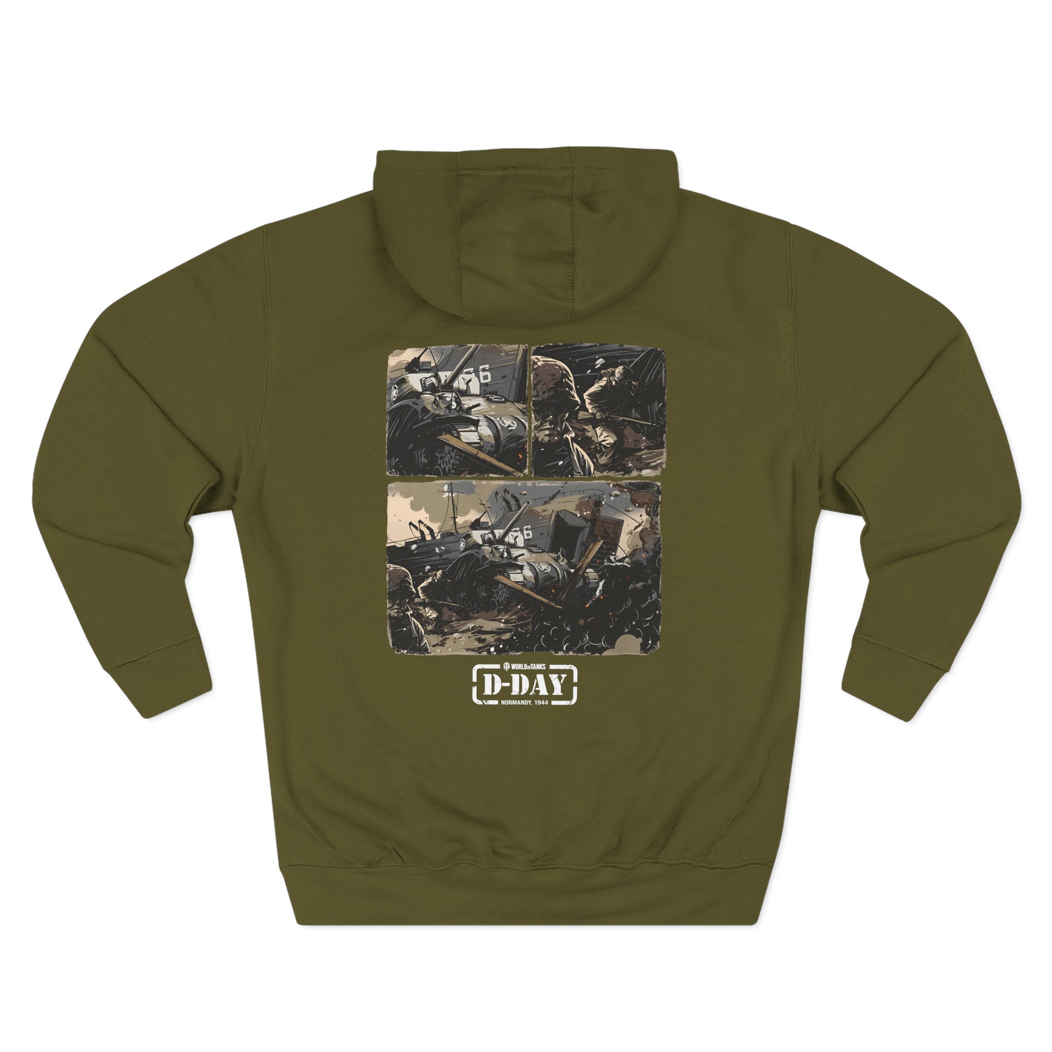 World of Tank Wot D-day Fury Storm Three-Panel Fleece Hoodie