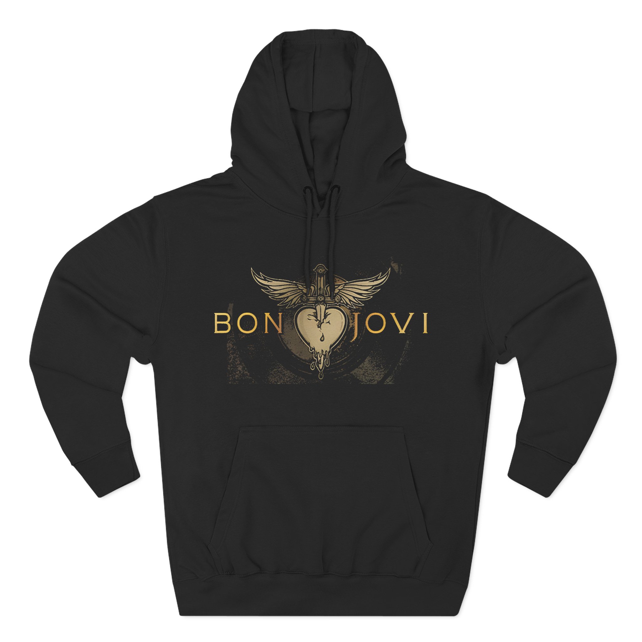 Bon Jovi Heart & Dagger Vinyl Three-Panel Fleece Hoodie