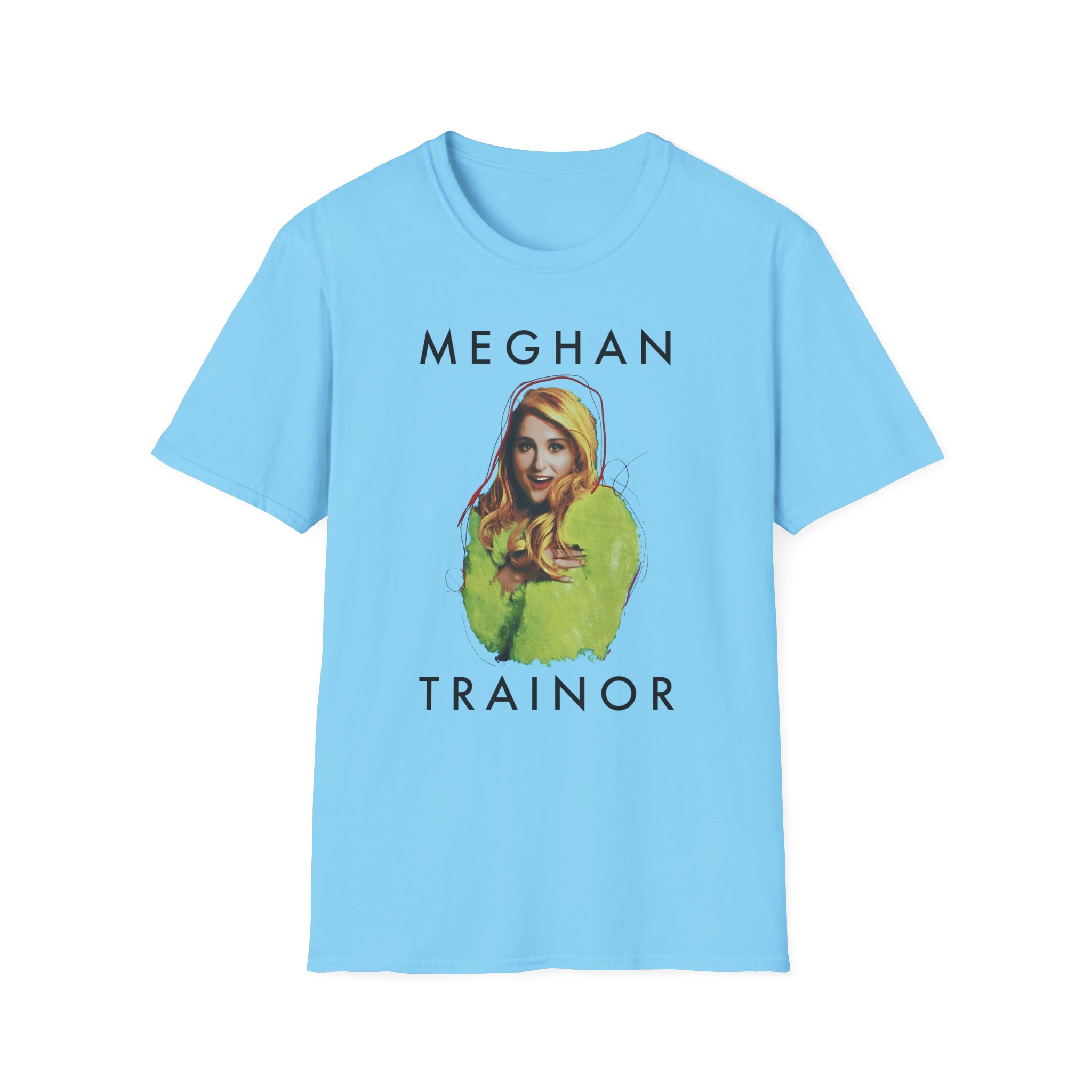 Meghan Trainor Title Pose Turquoise Unisex Softstyle T-Shirt