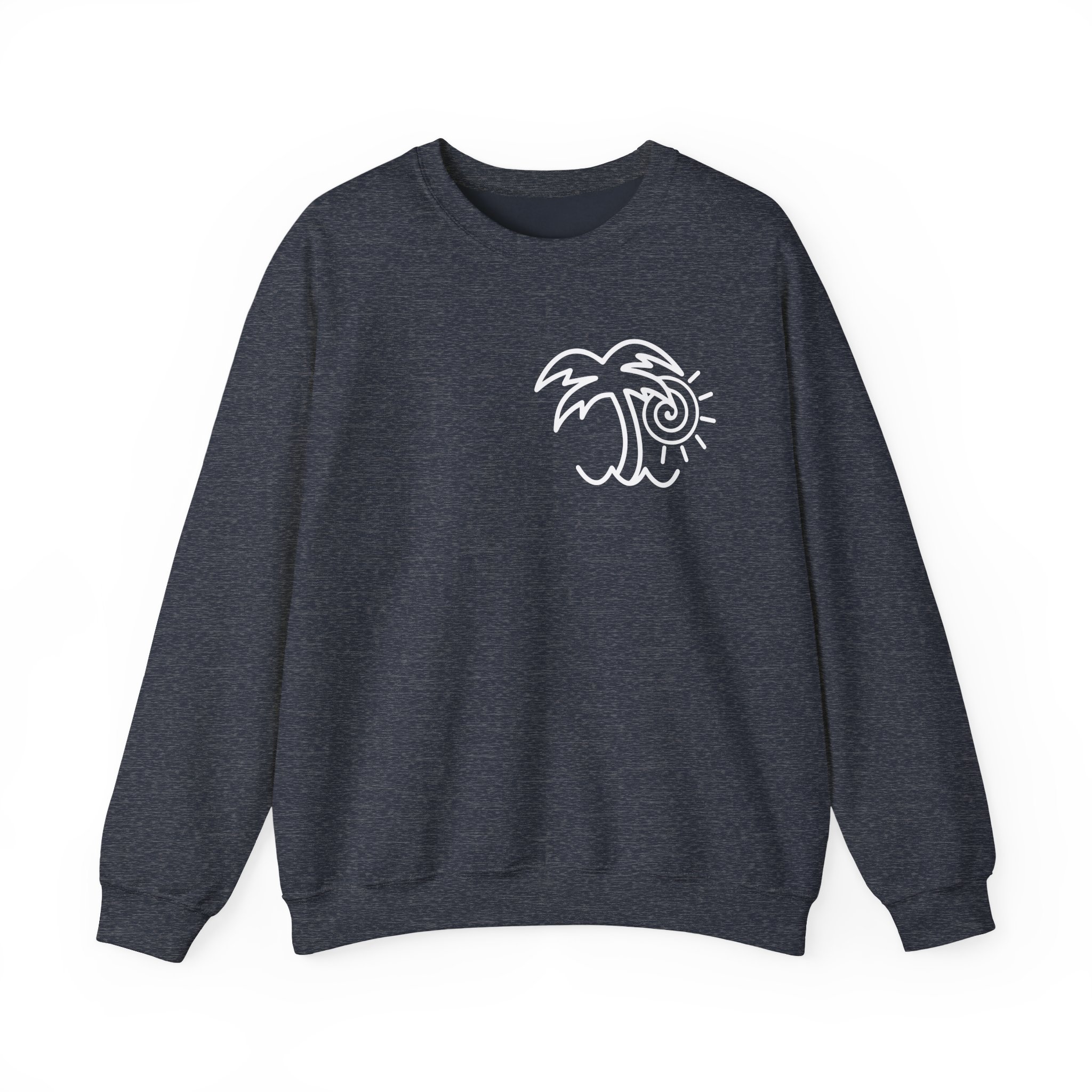 Chon Palm Tree Blue Dip Dye Unisex Heavy Blendâ„¢ Crewneck Sweatshirt