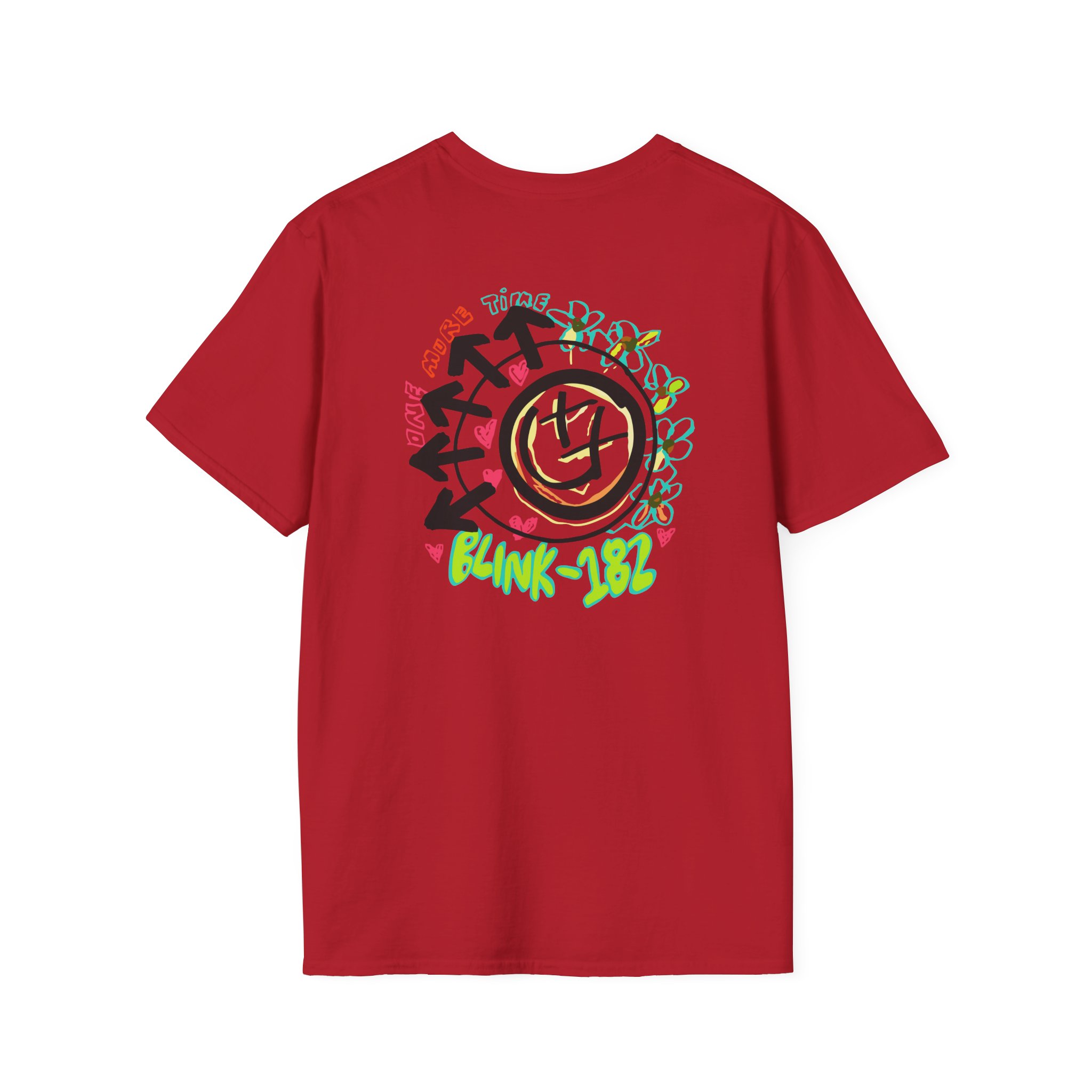 Blink 182 One More Time Smiley Sketch Unisex Softstyle T-Shirt