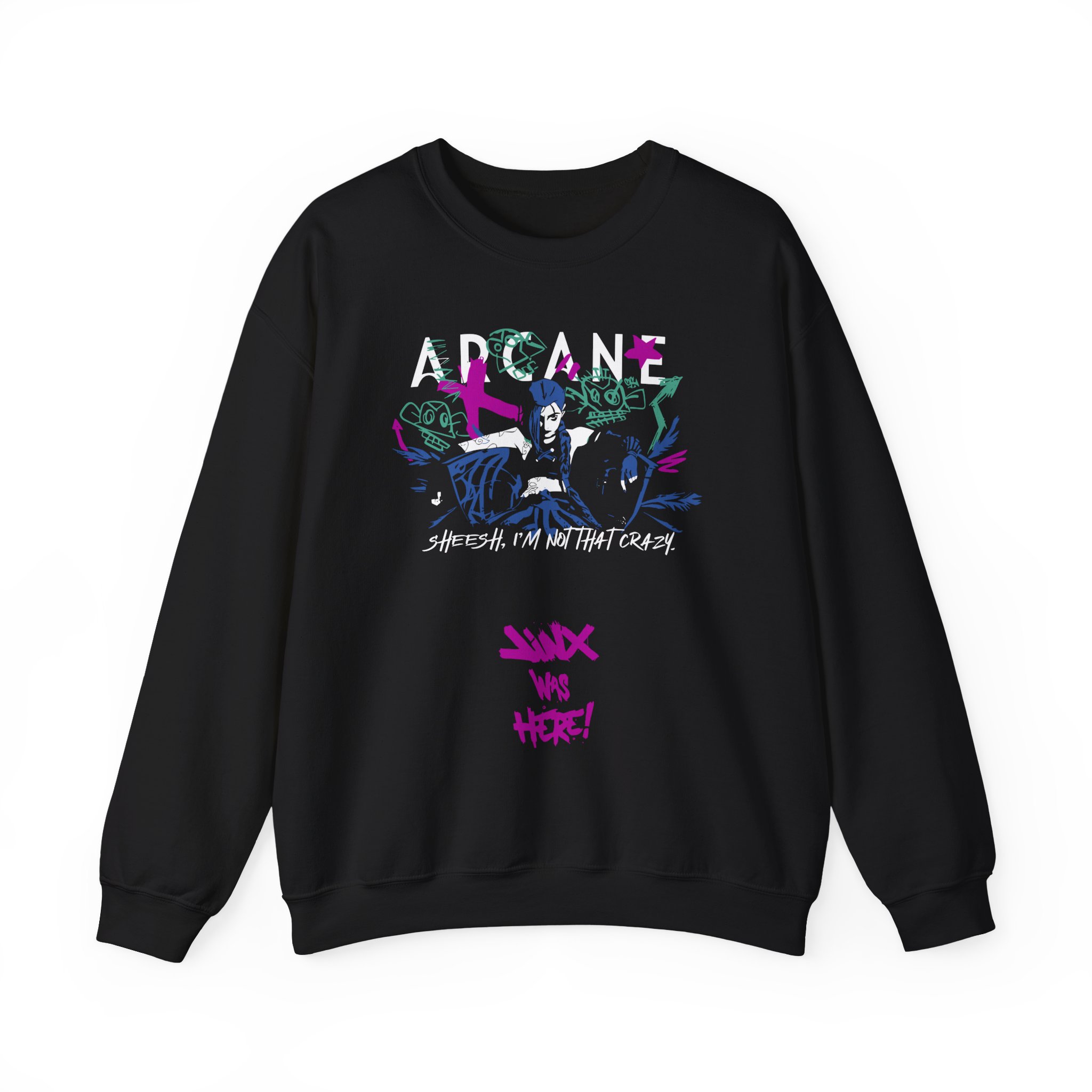 Jinx Arcane Unisex Heavy Blendâ„¢ Crewneck Sweatshirt