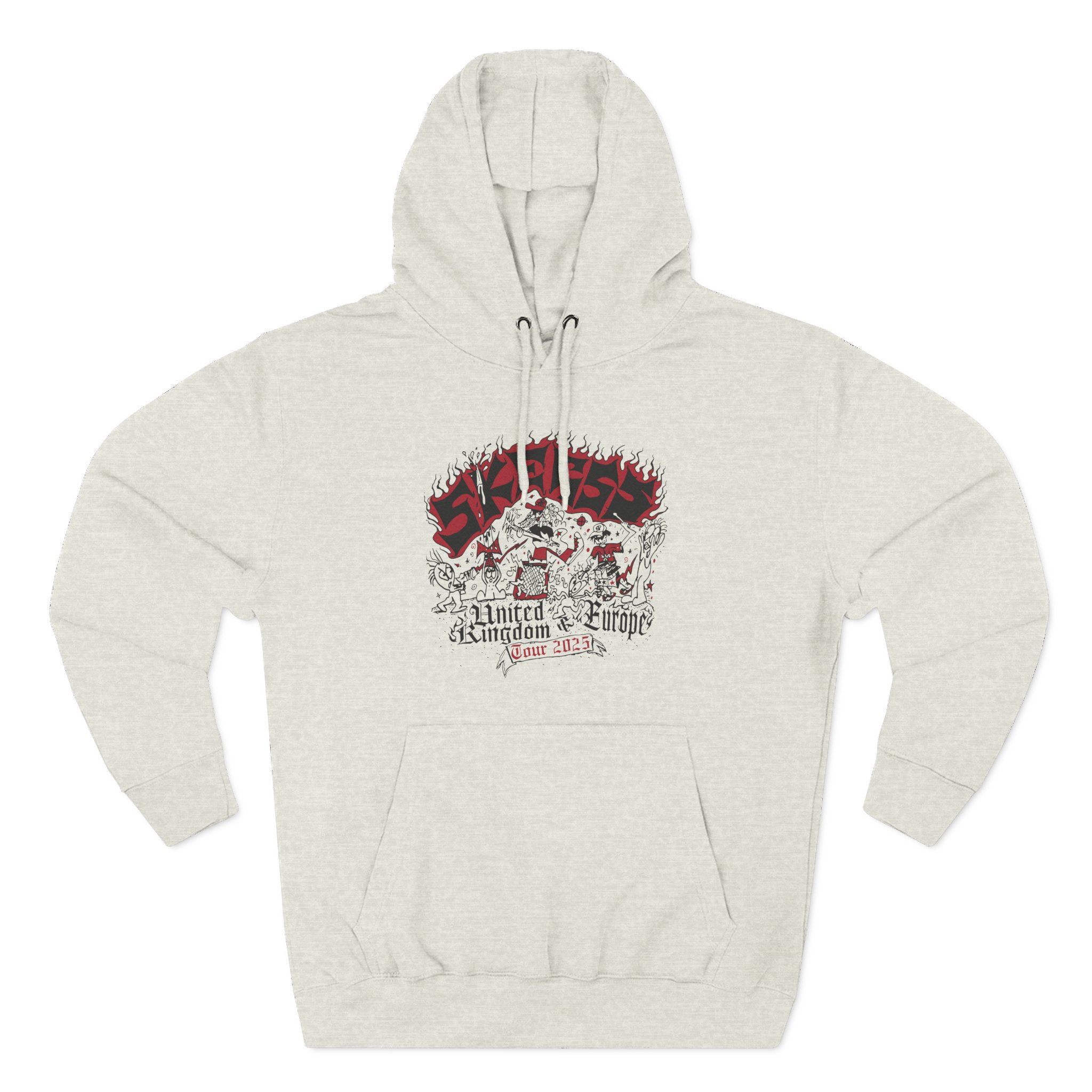 Skegss Uk Eu Tour 2025 Three-Panel Fleece Hoodie