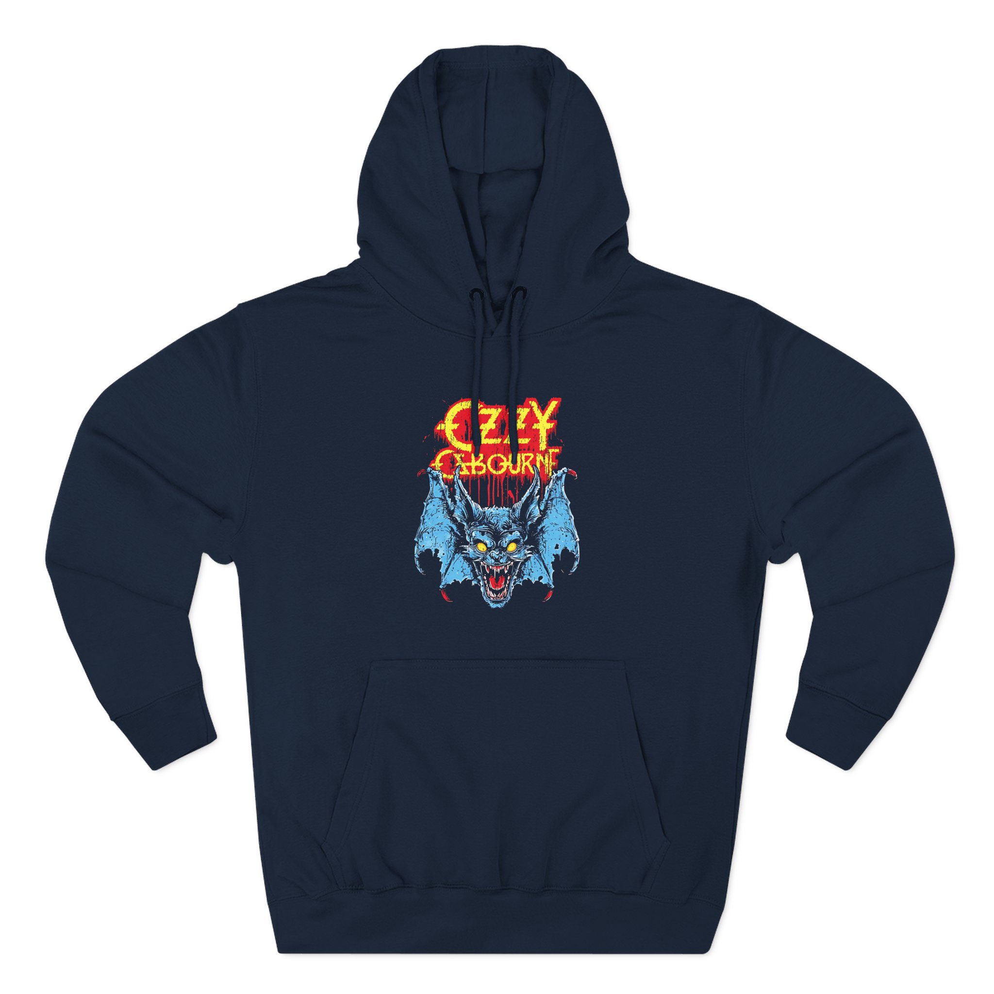 Ozzy Osbourne Glowing Eyes Bat Three-Panel Fleece Hoodie
