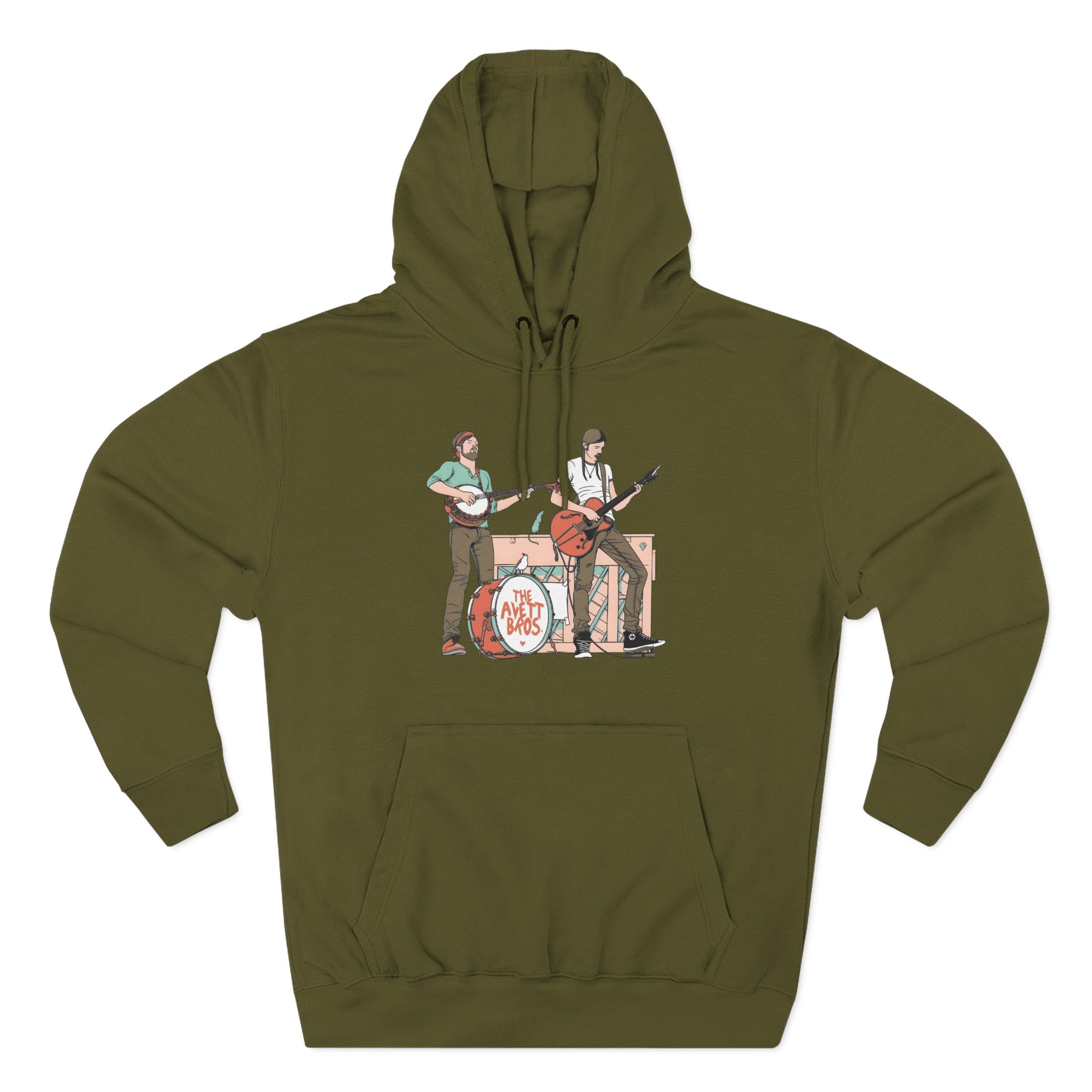 Avett Brothers on Stage Three-Panel Fleece Hoodie