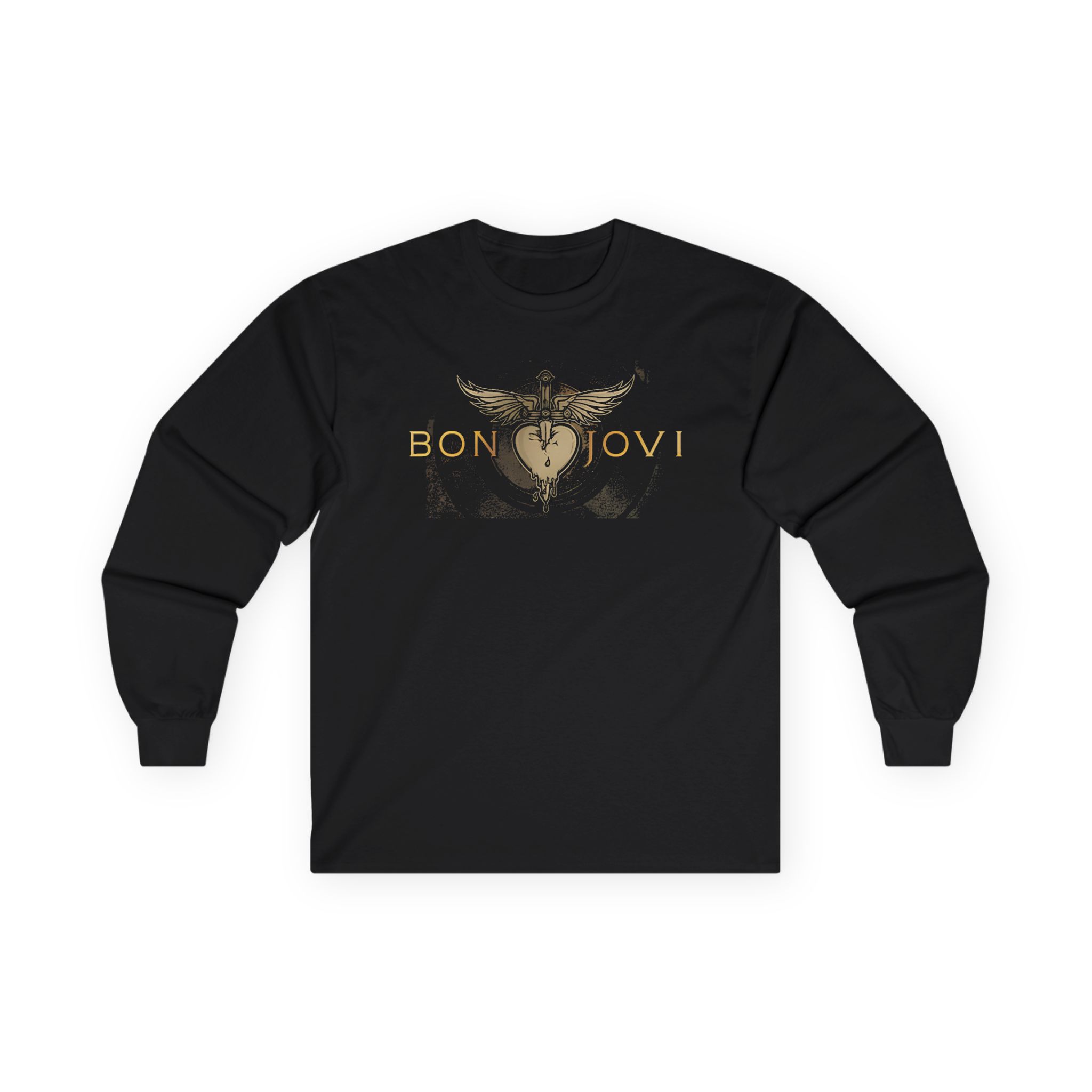 Bon Jovi Heart & Dagger Vinyl Unisex Ultra Cotton Long Sleeve Tee
