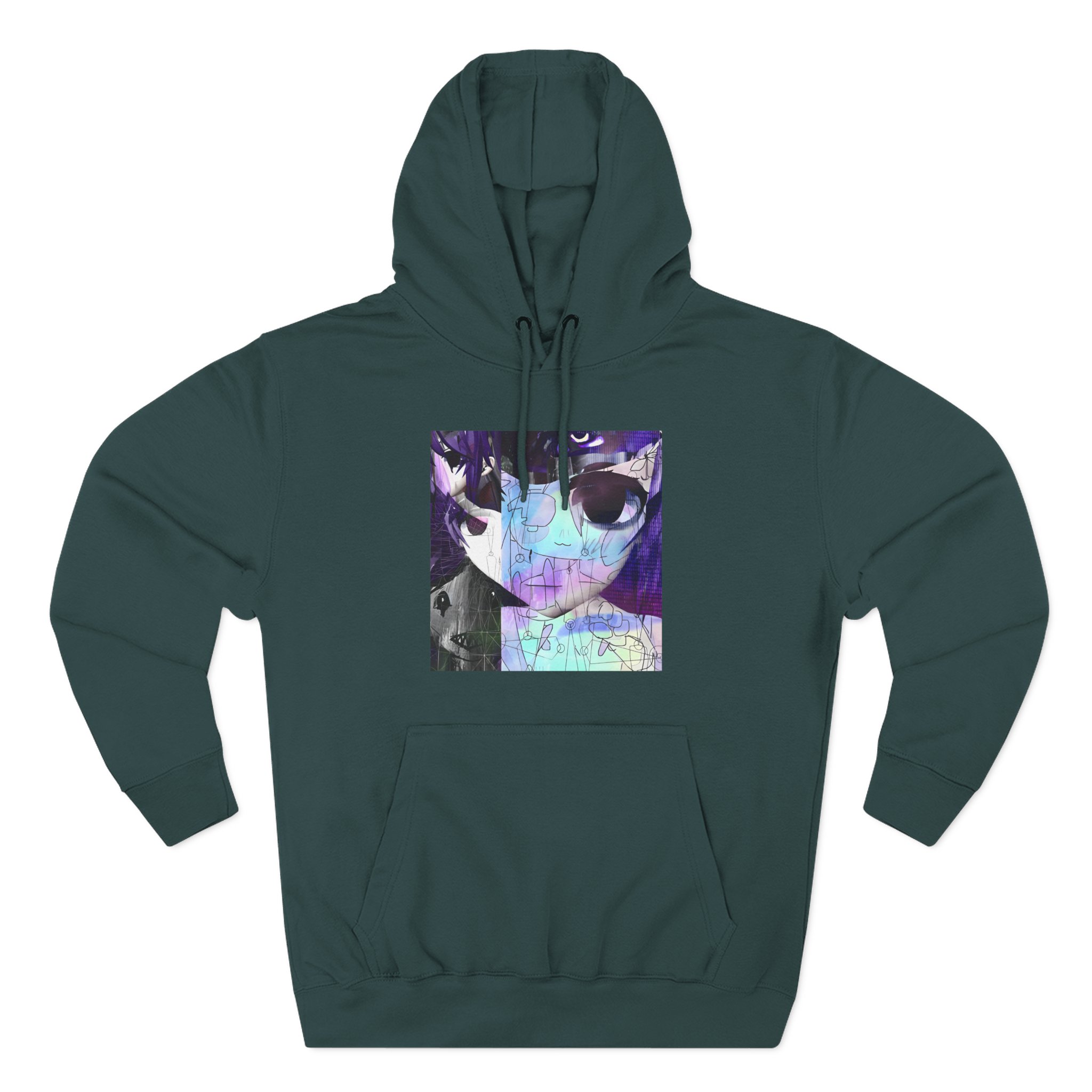 Sewerslvt Skitzofrenia Simulation Album Cover Three-Panel Fleece Hoodie