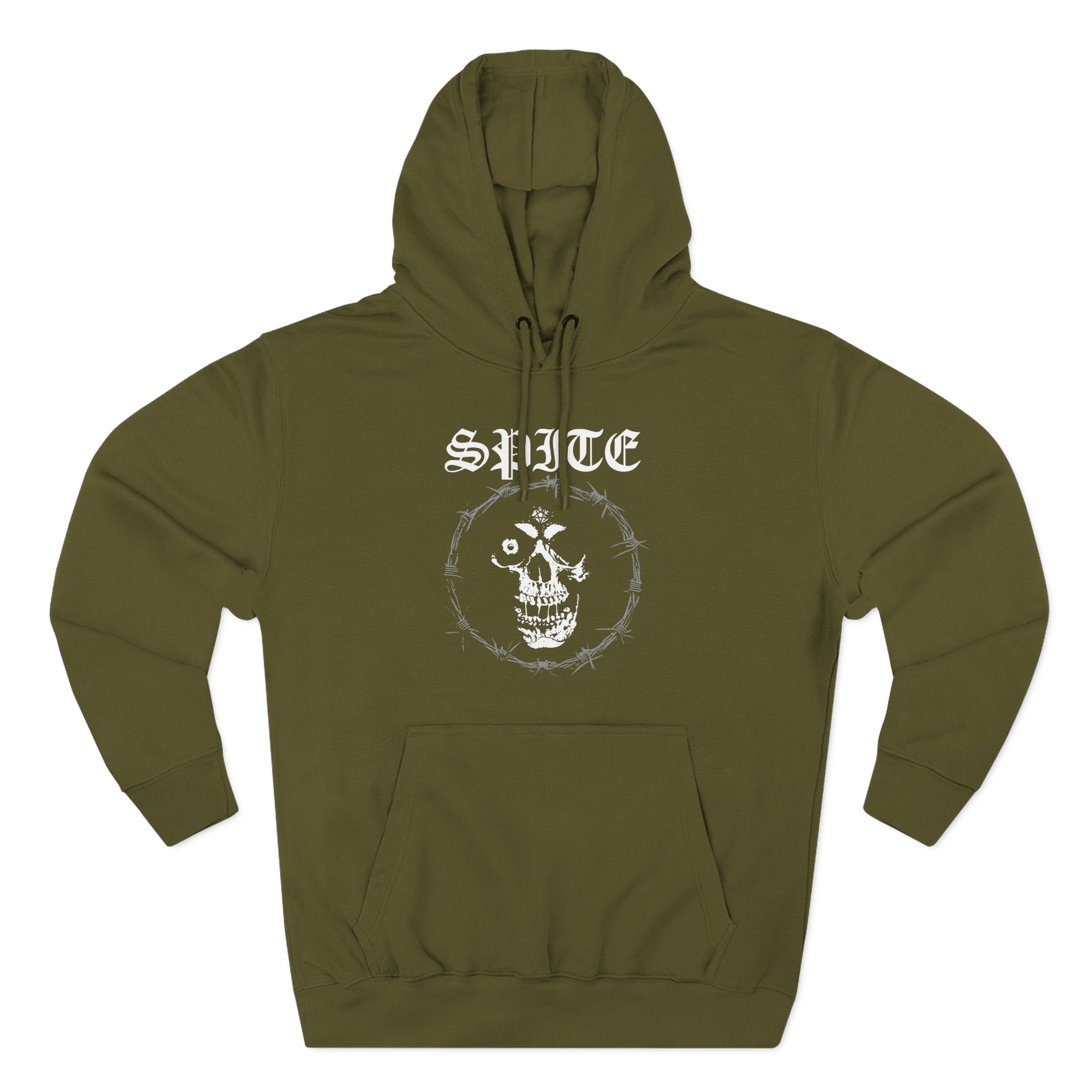 Spite Barbed Skull Three-Panel Fleece Hoodie