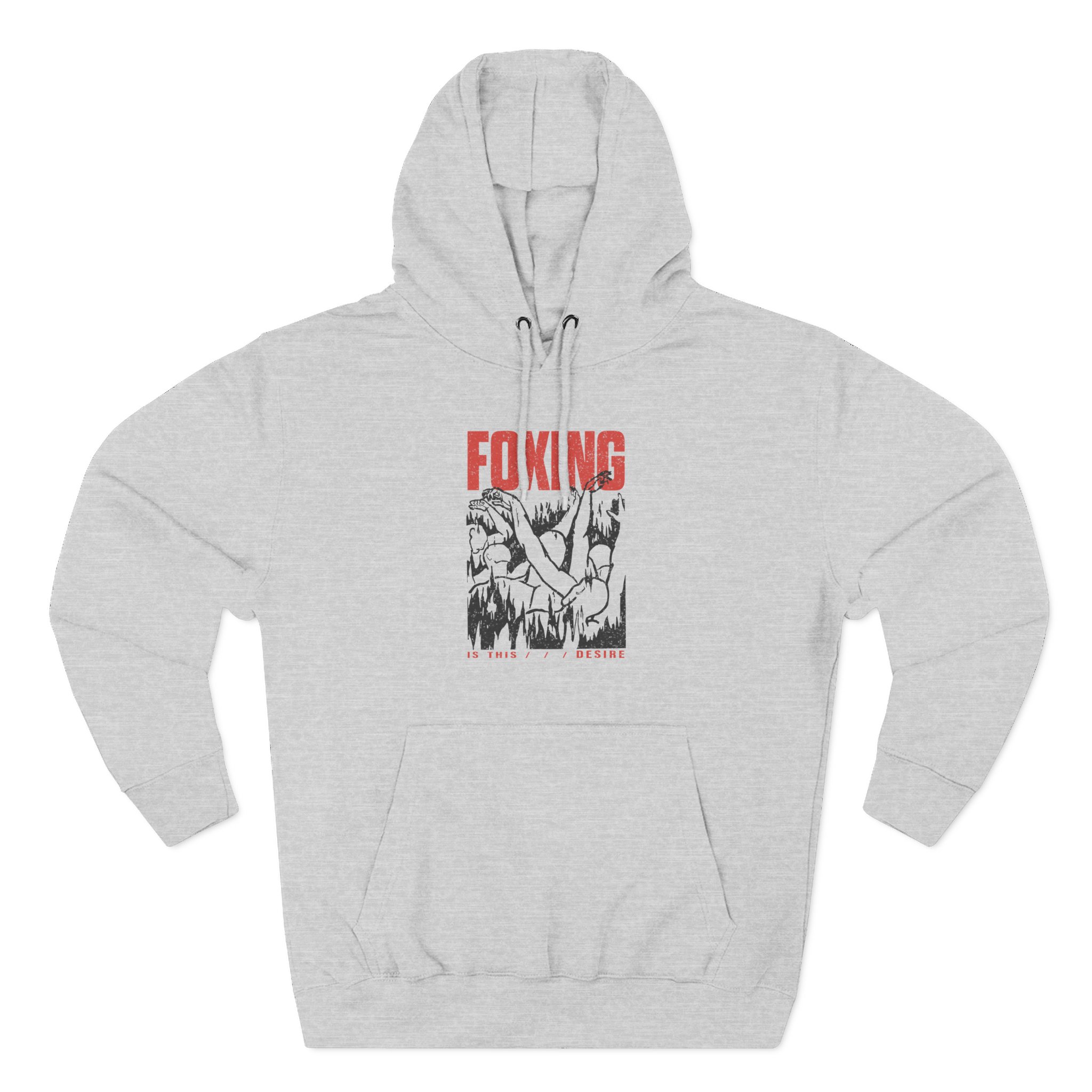 Foxing Inverted Burn Three-Panel Fleece Hoodie